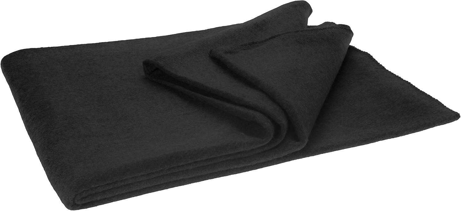 SE 51"x 80" Multipurpose Gray Wool Blanket - 50% Wool, Lightweight 2 lb, Zippered Bag Included - Ideal for Camping, Hiking, Emergency Survival