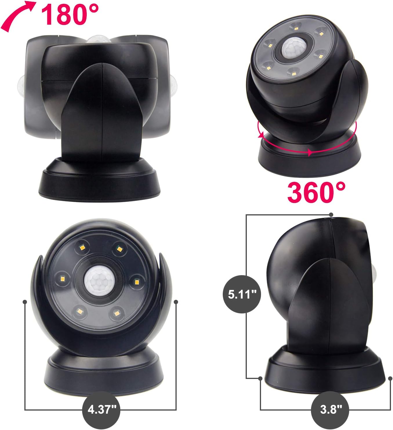 HONWELL Battery Operated Motion Sensor Light Outdoor Wireless Spotlight Waterproof Motion Detector Security Flood Light