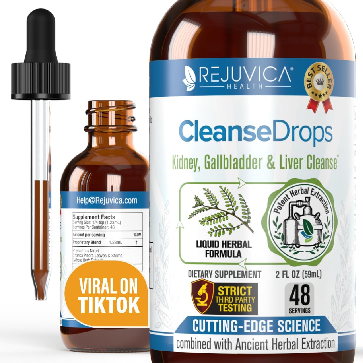 Cleanse Drops - Kidney and Gallbladder Supplement - Chanca Piedra Extracts.