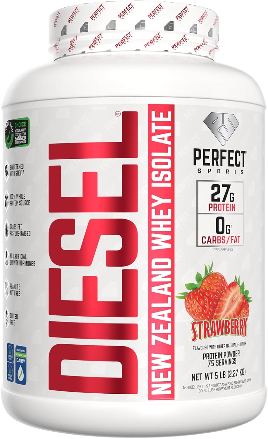 PERFECT SPORTS Diesel Whey Protein Isolate, Milk Chocolate, 2 lb