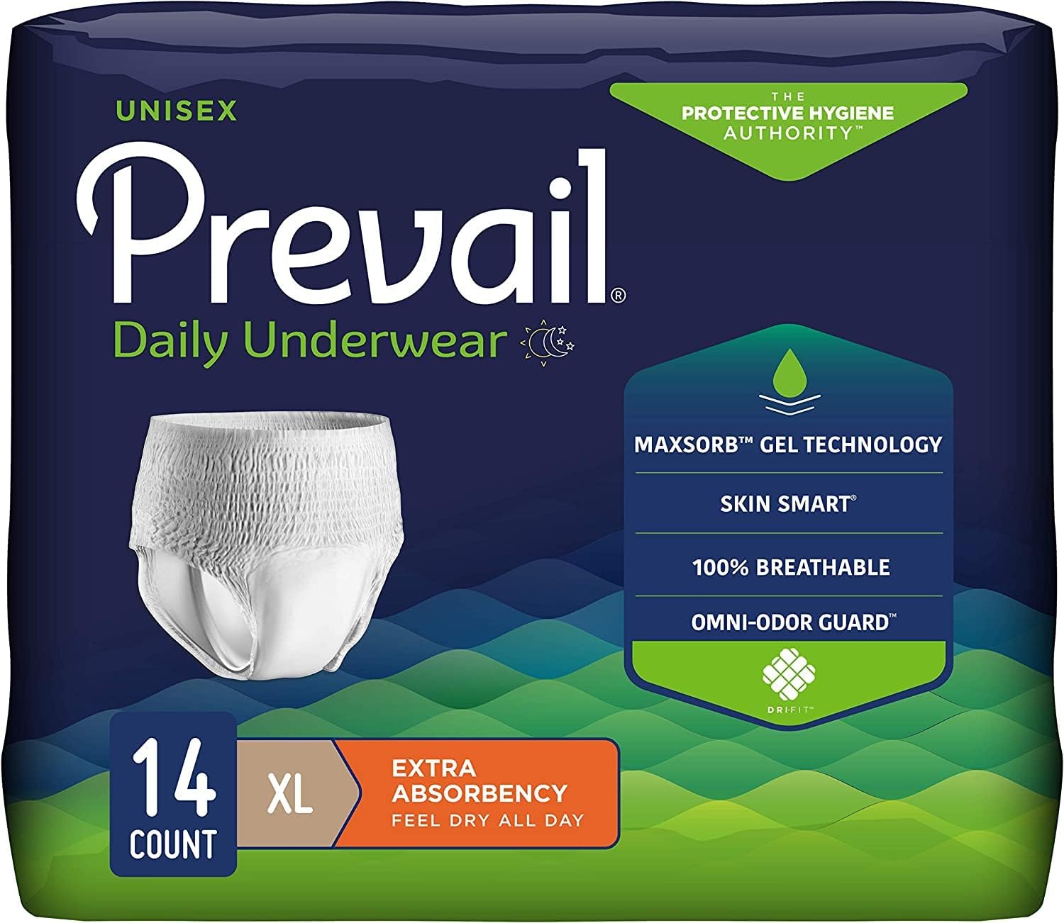 Prevail Daily Protective Underwear - Unisex Adult Incontinence Underwear - Disposable Adult Diaper for Men & Women - Maximum Absorbency - Small - 88 Count (4 packs of 22) | Disposable, Incontinence, Extra Absorbency