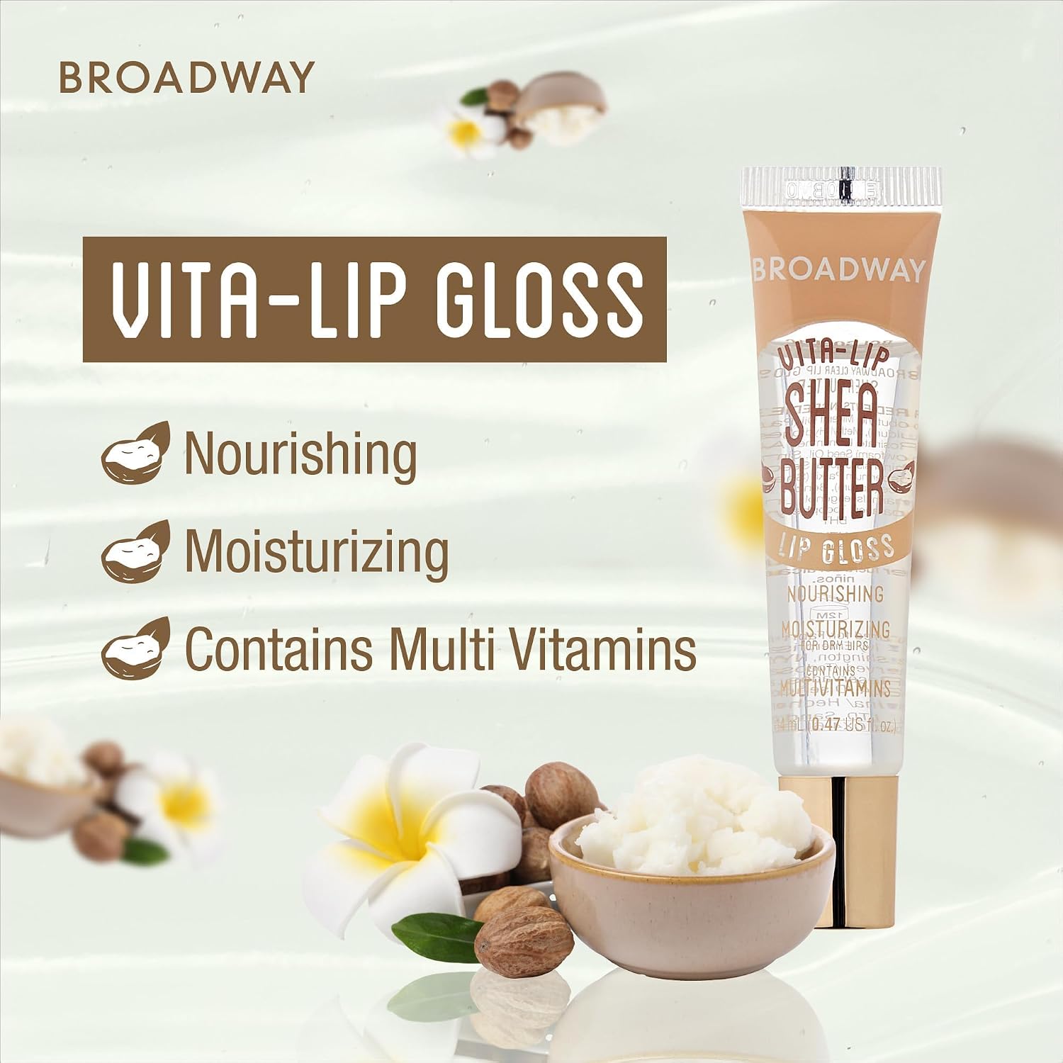 Ruby Kisses Broadway Vita-Lip Clear Lip Gloss (8 Pack), Ultra-Hydrating & Soothing Formula with Vitamins