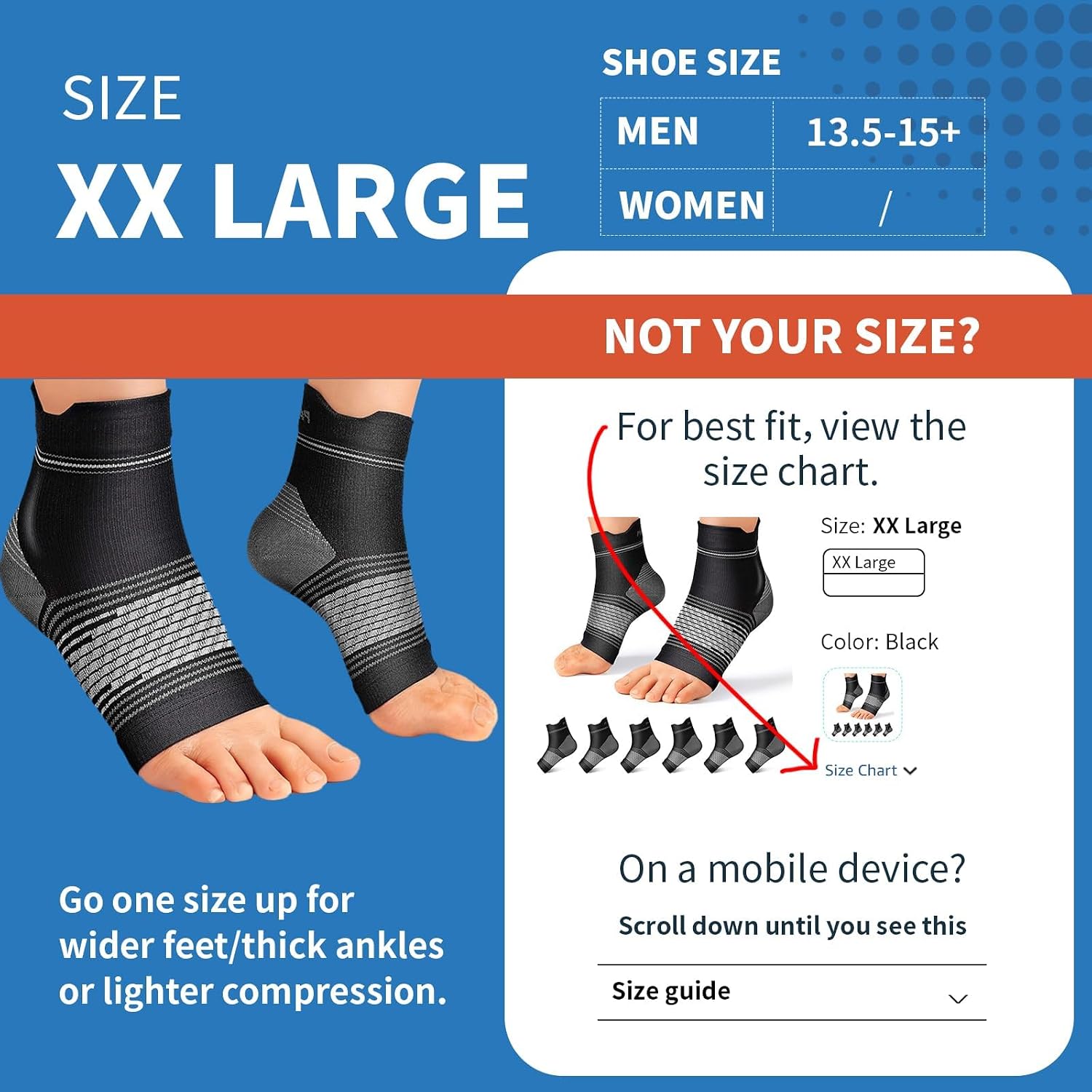 PAPLUS 6 Pairs Plantar Fasciitis Socks, Compression Socks with Arch Support