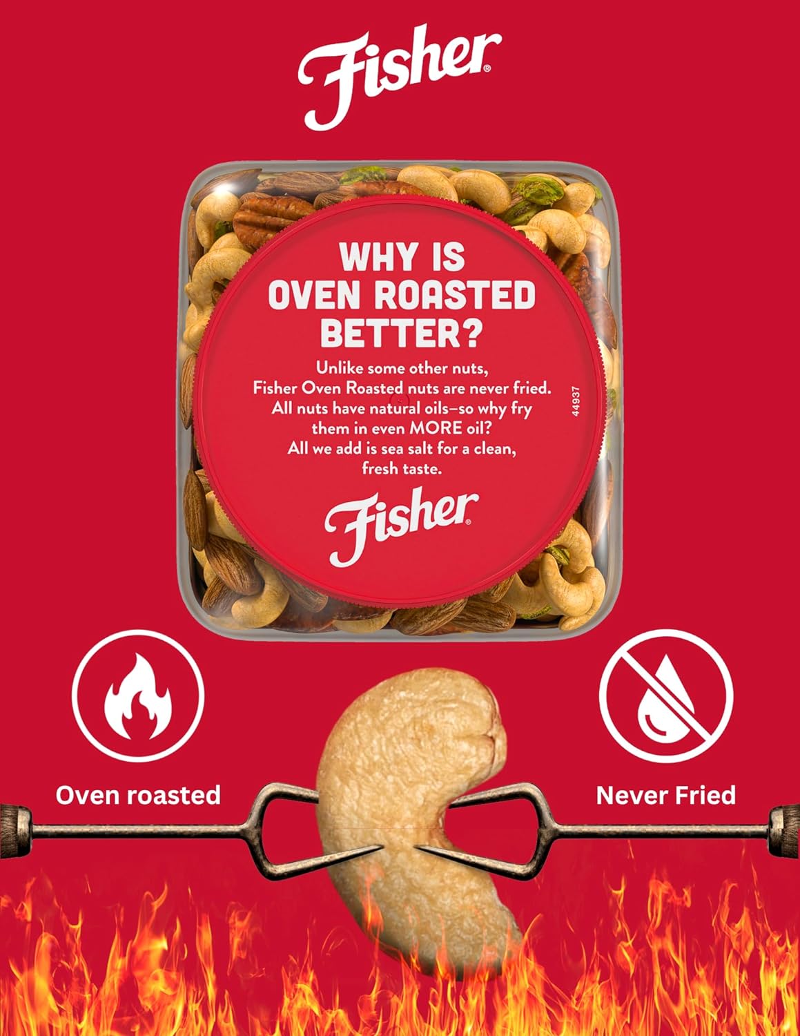 Fisher Oven Roasted Never Fried Deluxe Mixed Nuts, 24 Ounces