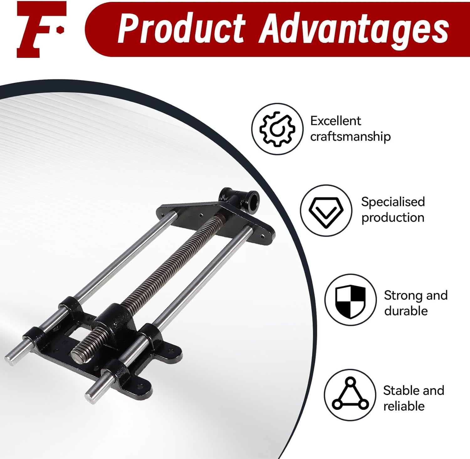 findmall 9 Inch Woodworking Front Vise Heavy-Duty Steel and Cast Iron Front Bench Vise - Fit for Woodworking Projects