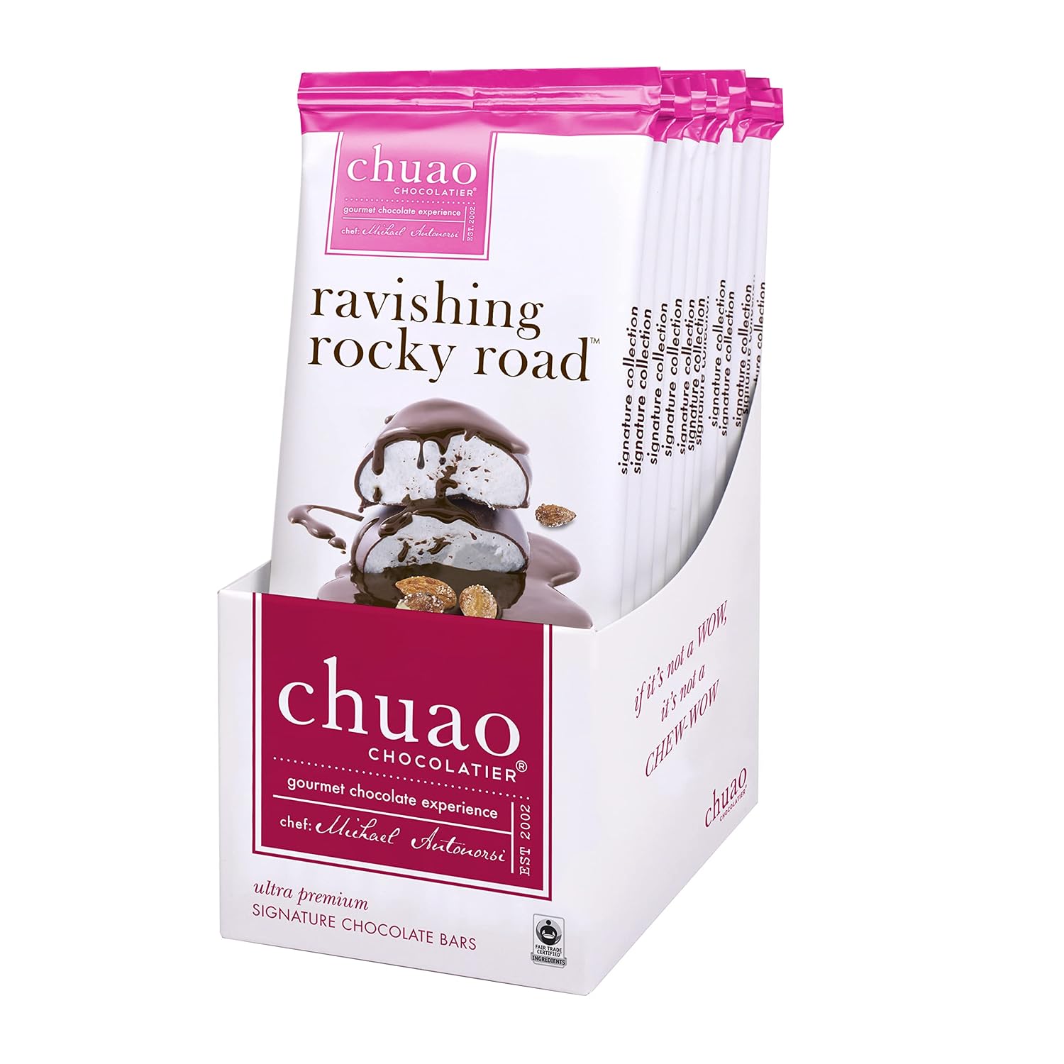Chuao Chocolatier Ravishing Rocky Road Milk Chocolate Bars | Gourmet Almond Vegan Marshmallows Artisan No Preservatives | 10 Pack (2.8 oz each)