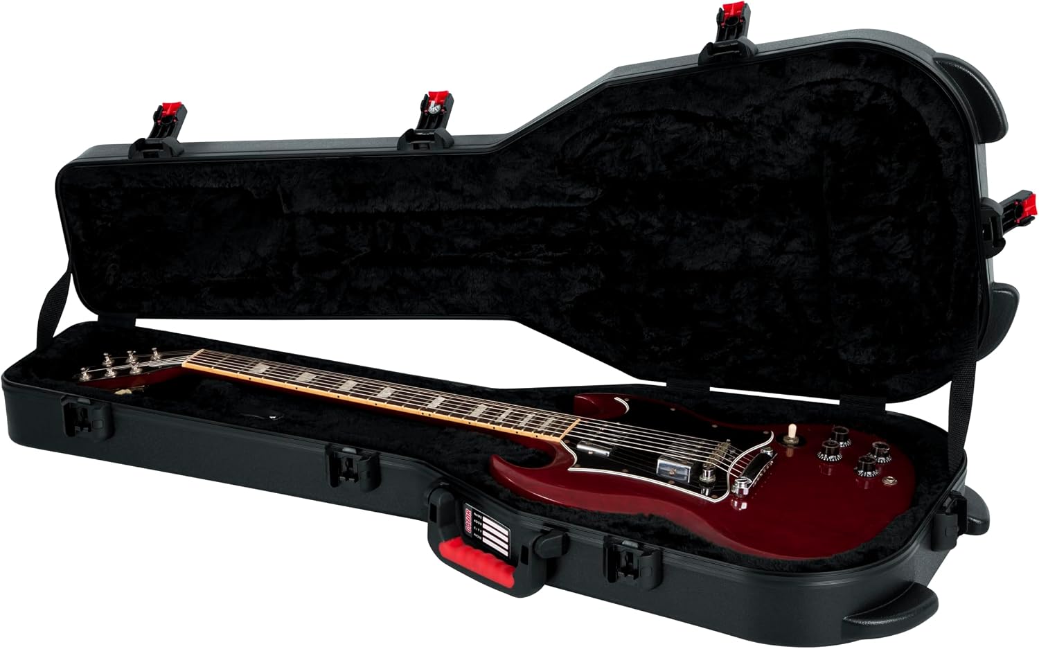 Gator Cases Molded Flight Case For SG Style Double Cut Away Guitars With TSA Approved Locking Latch, (GTSA-GTRSG)