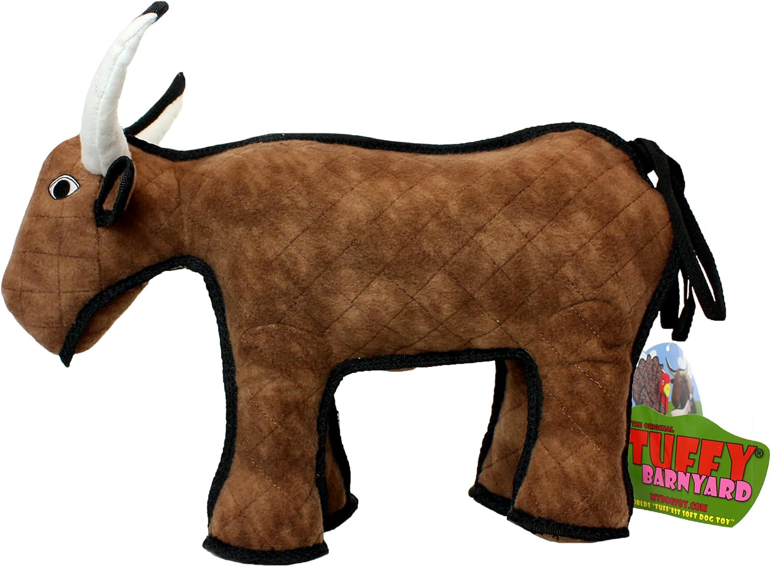 TUFFY® : Cow Dog Toy: Ultra Durable Plush Toy with Multiple Layers & Reinforced Seams, Washable and Floats, Original Construction