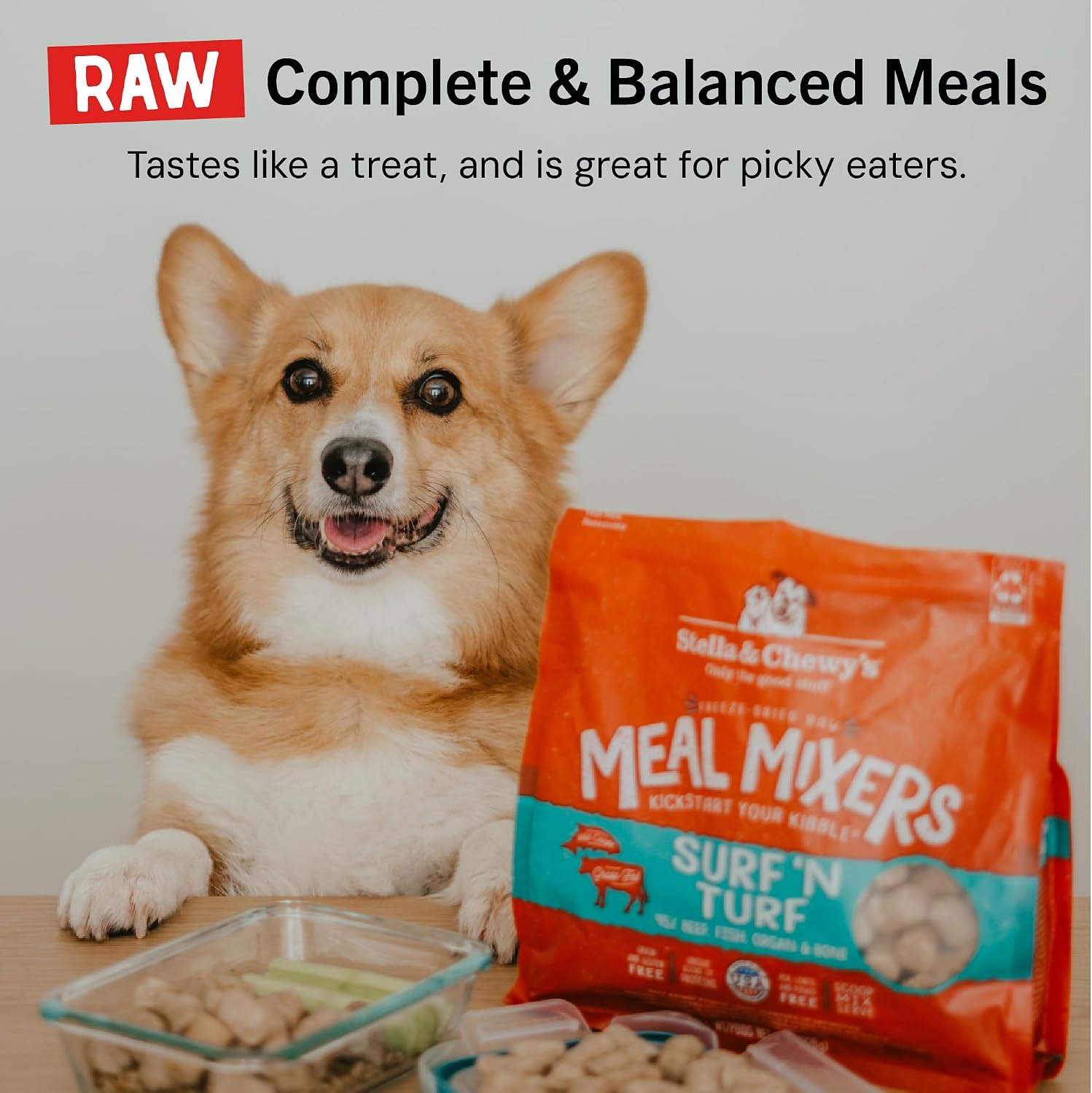 Stella & Chewy's Freeze-Dried Raw Chicken Meal Mixers- Dog Food Topper and Mixer - Made with 95% Cage-Free Chicken, Organs & Bone - Perfect for Picky Eaters - Grain-Free - 3.5oz