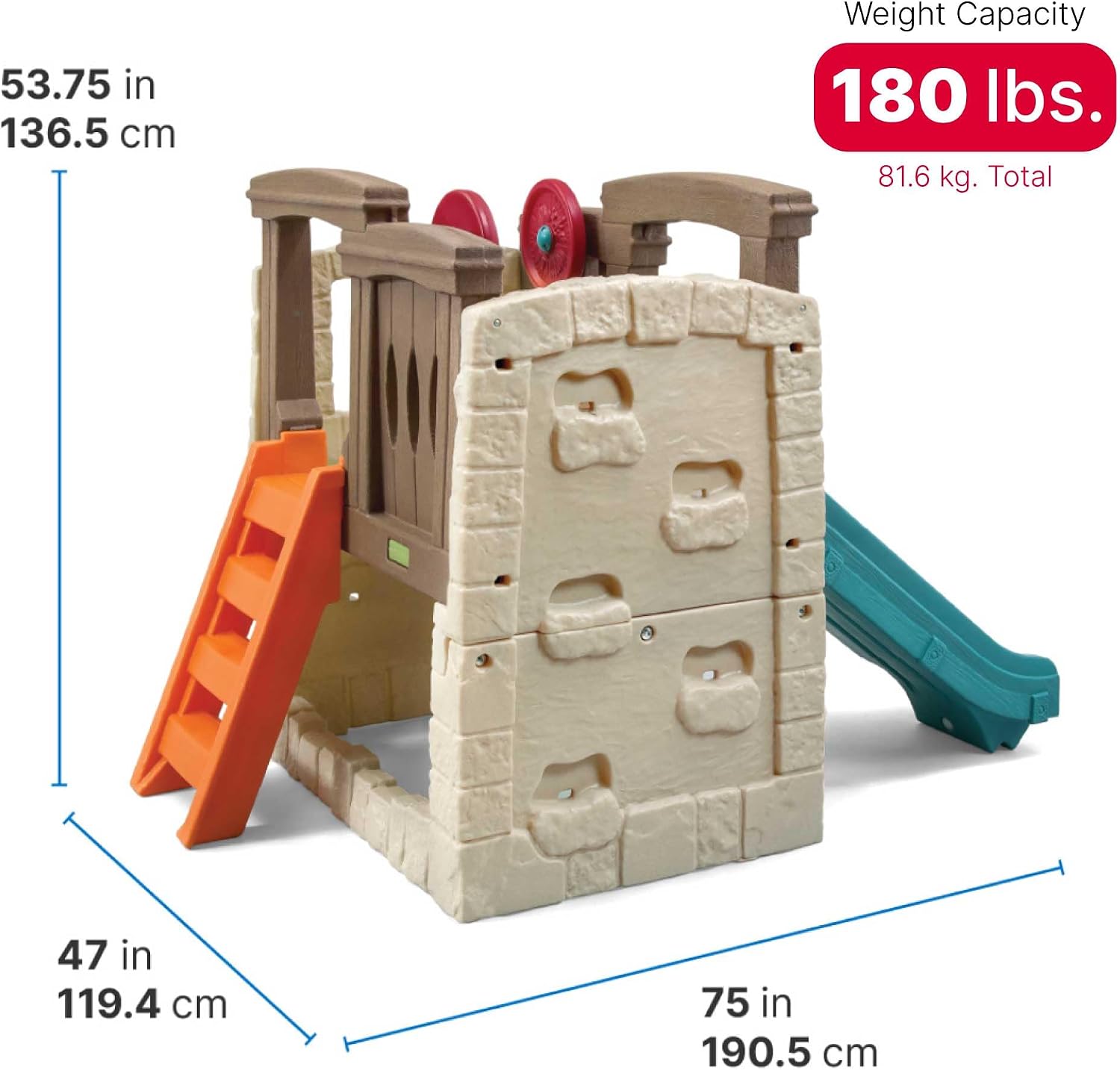 Step2 Woodland Climber II Kids Playset, Ages 2 –6 Years Old, Toddler Slide and Climbing Wall, Outdoor Playground for Backyard, Sturdy Plastic Frame