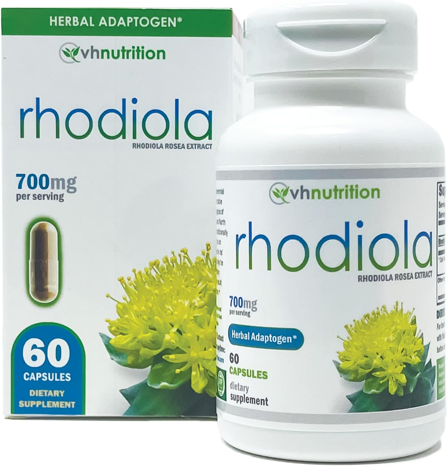 RHODIOLA | Rhodiola Rosea Supplement | 3% Salidrosides Standardized Extract | 60 Easy-to-Swallow Capsules