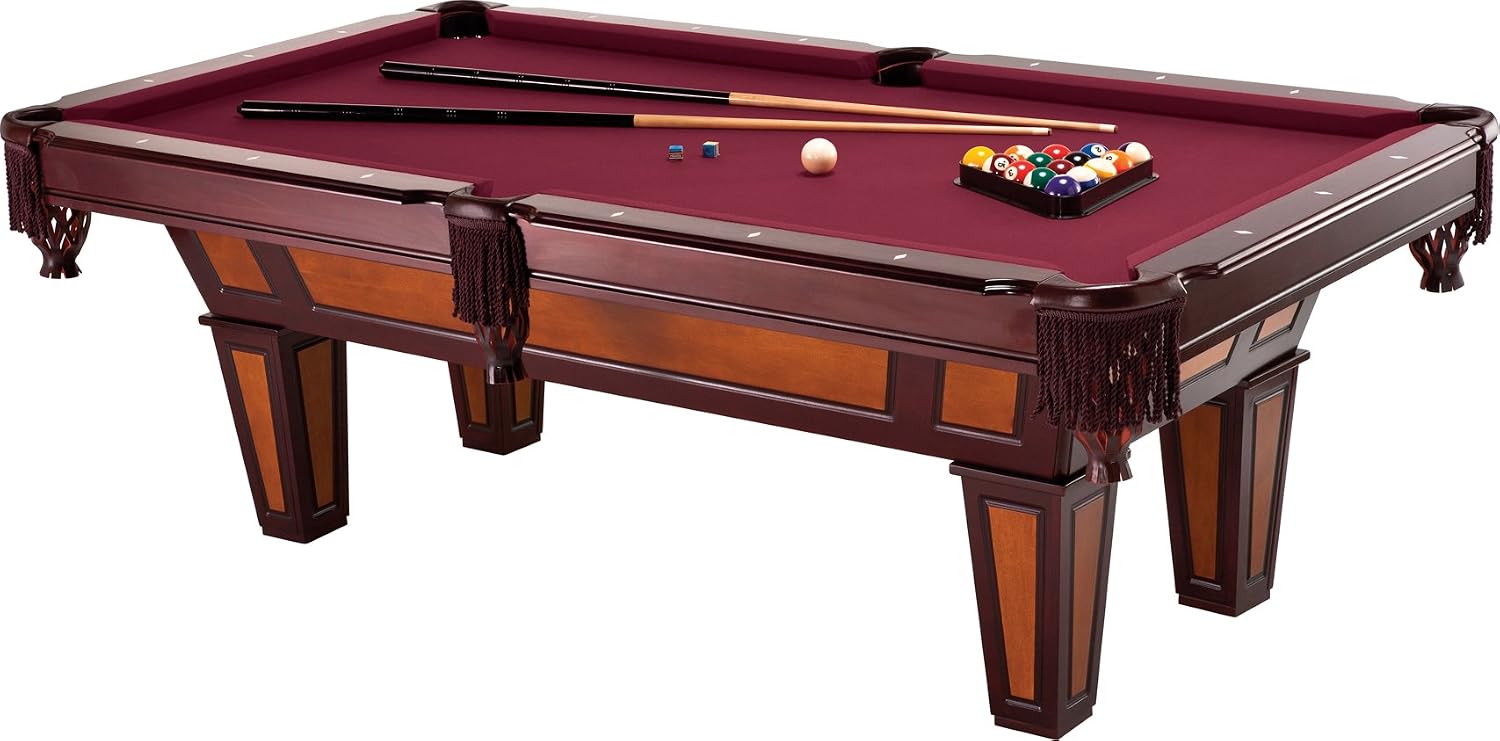 Fat Cat Reno 7.5 Foot Pool Table, Billiard Table with Accuslate Surface, K66 Bumpers, Dark Cherry Finish, Includes Cues and Balls
