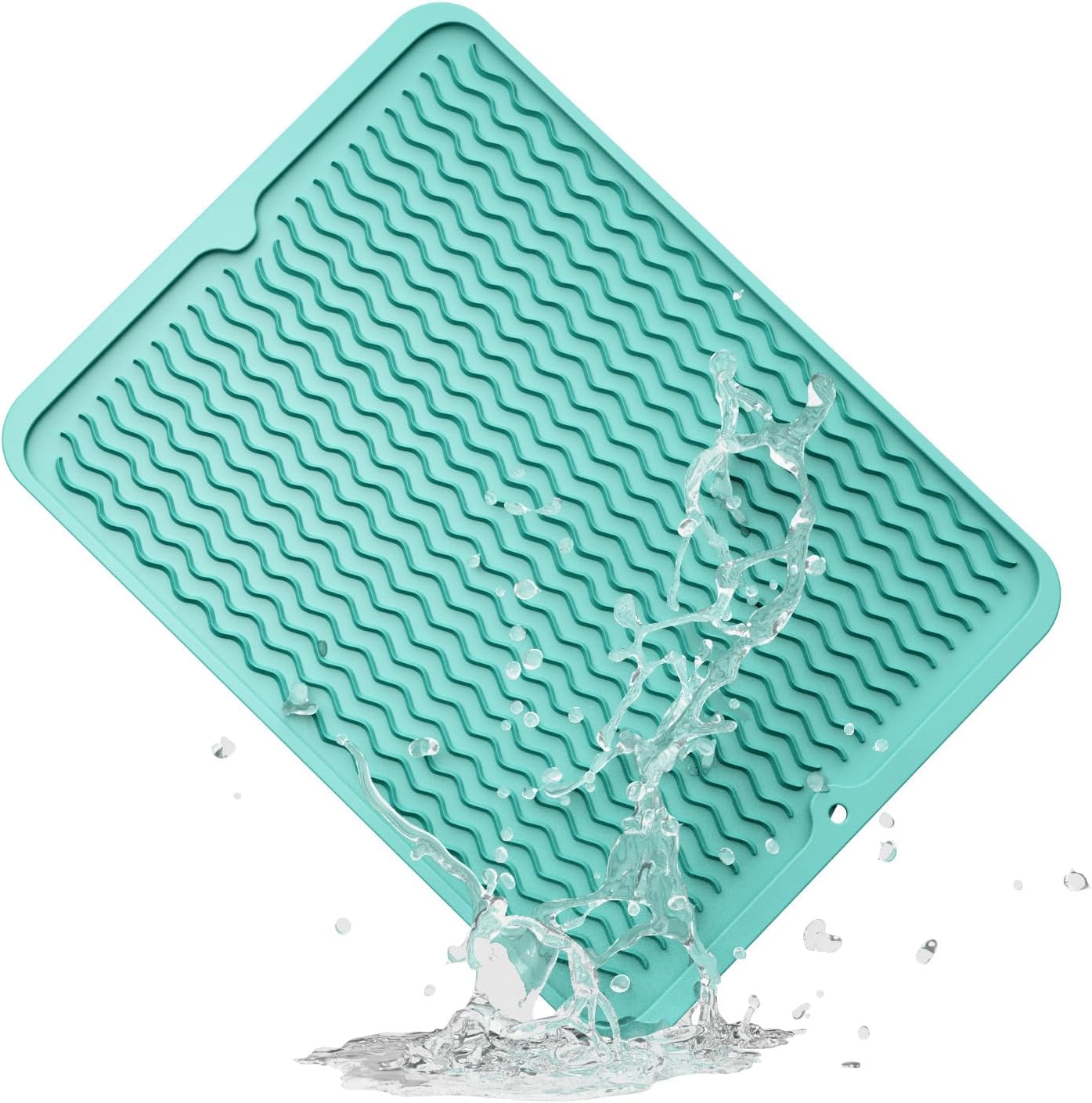 ZLR Silicone Dish Drying Mat for Kitchen Counter, Eco-Friendly Fast Dry Dish Mat, Easy Clean Multi Usage Drying Matt, Heat Resistant Trivet