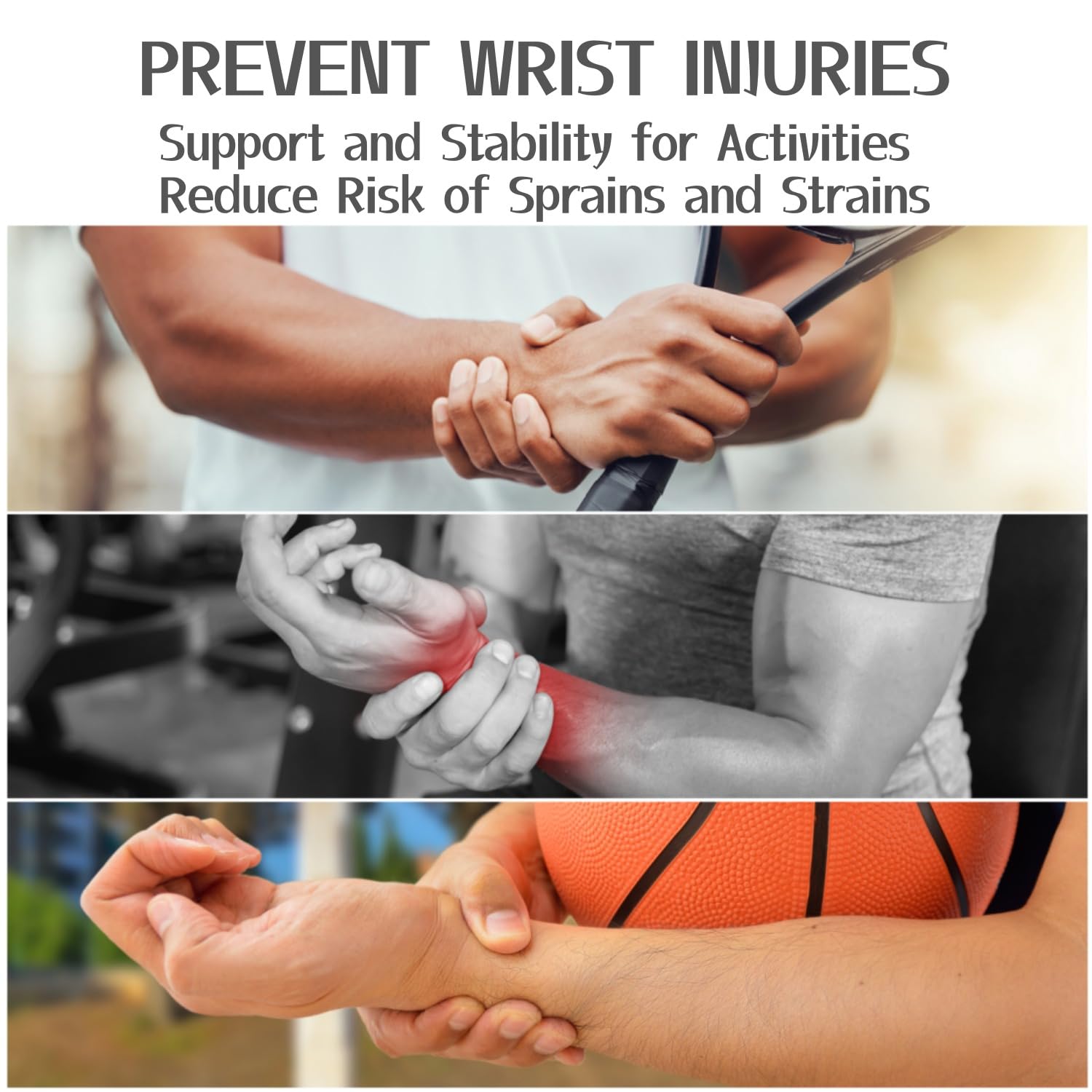 2-Pack Universal Wrist Braces - Support for Left & Right Hand