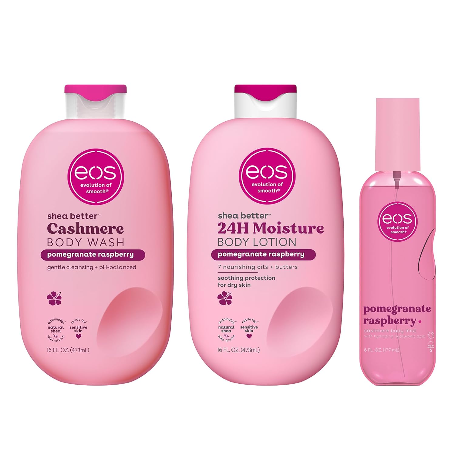 eos Shea Better 24H Moisture Body Lotion- Pomegranate Raspberry, 16 fl oz