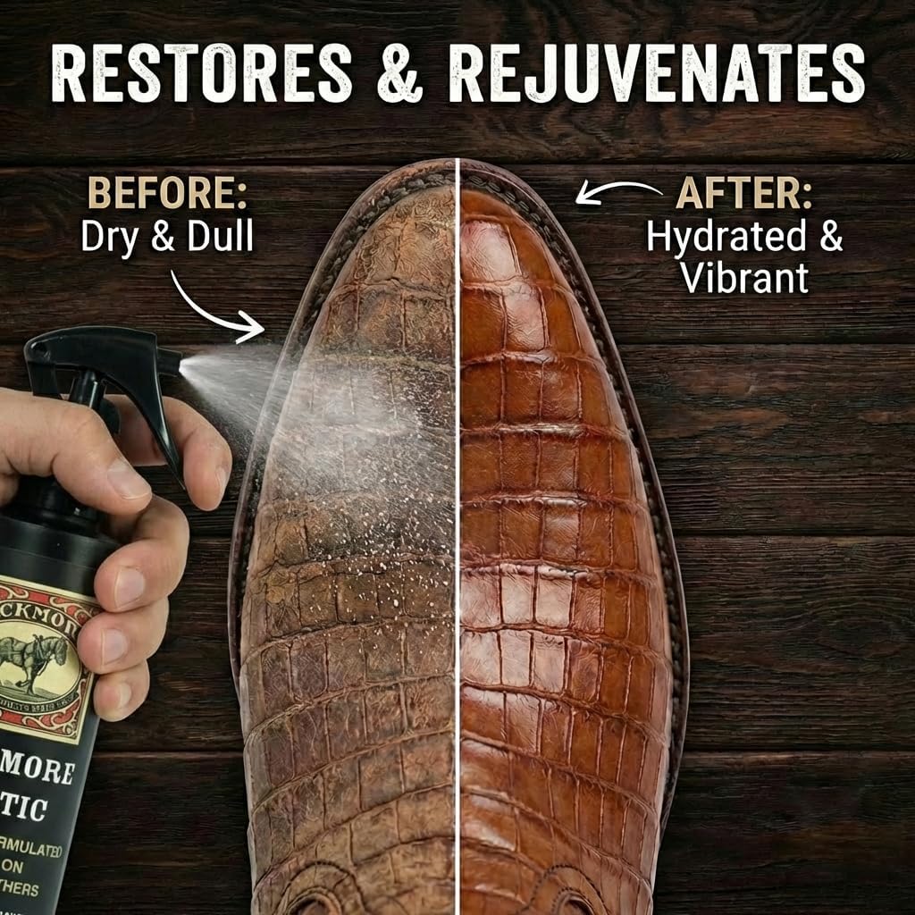 Bickmore Exotic Leather Cleaner & Conditioner for Exotic Skins and Leathers | One step preserves material and natural sheen on alligator, ostrich, lizard and stingray hides.