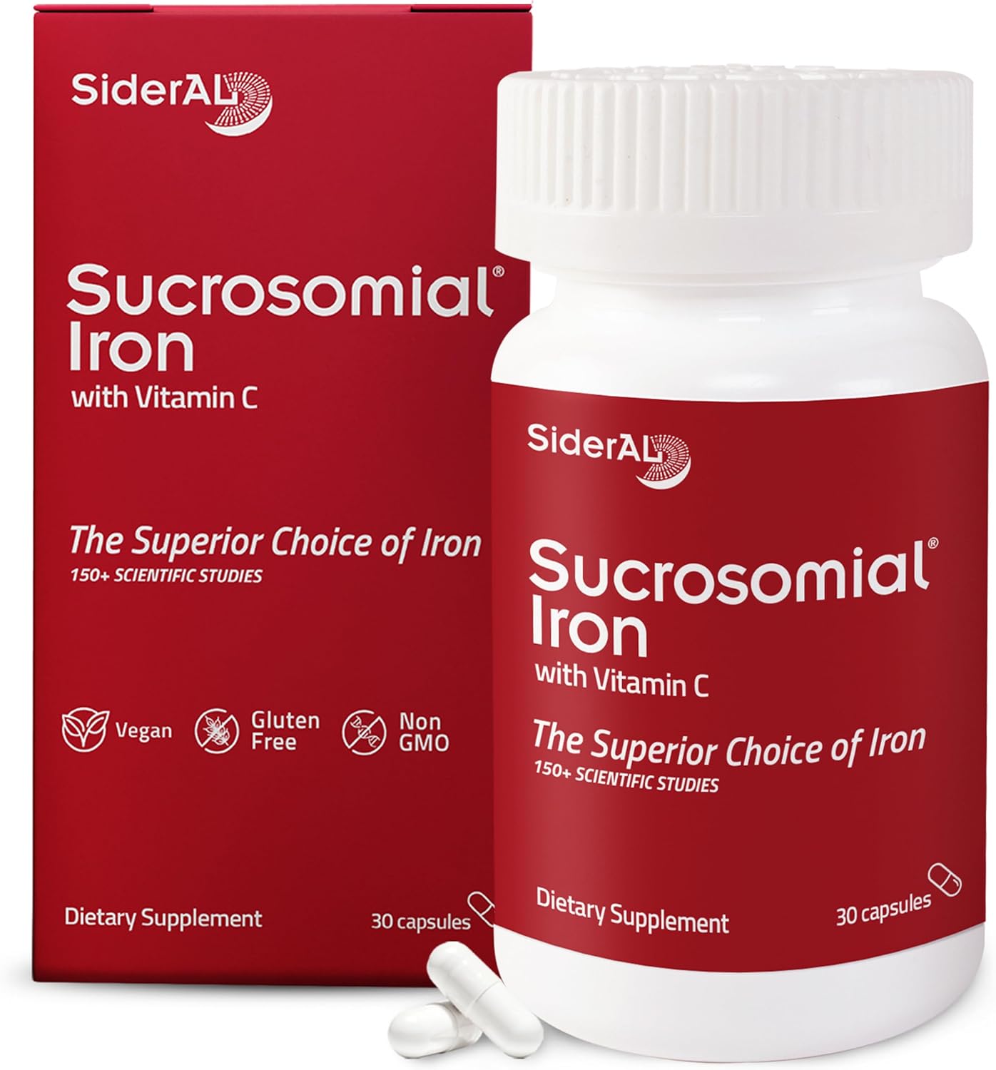 SiderAL Forte Sucrosomial Iron Supplement for Women and Men - Clinically Proven to Increase Levels without Side Effects, Gentle on Stomach