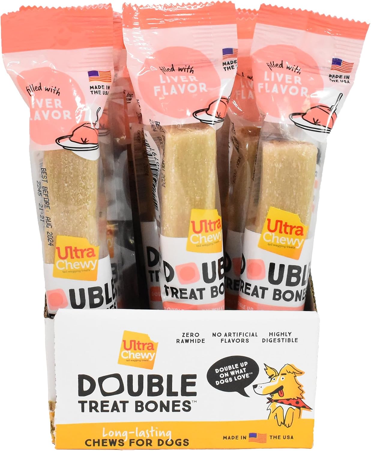 Ultra Chewy Chicken Double Treat Bones, 12 Count