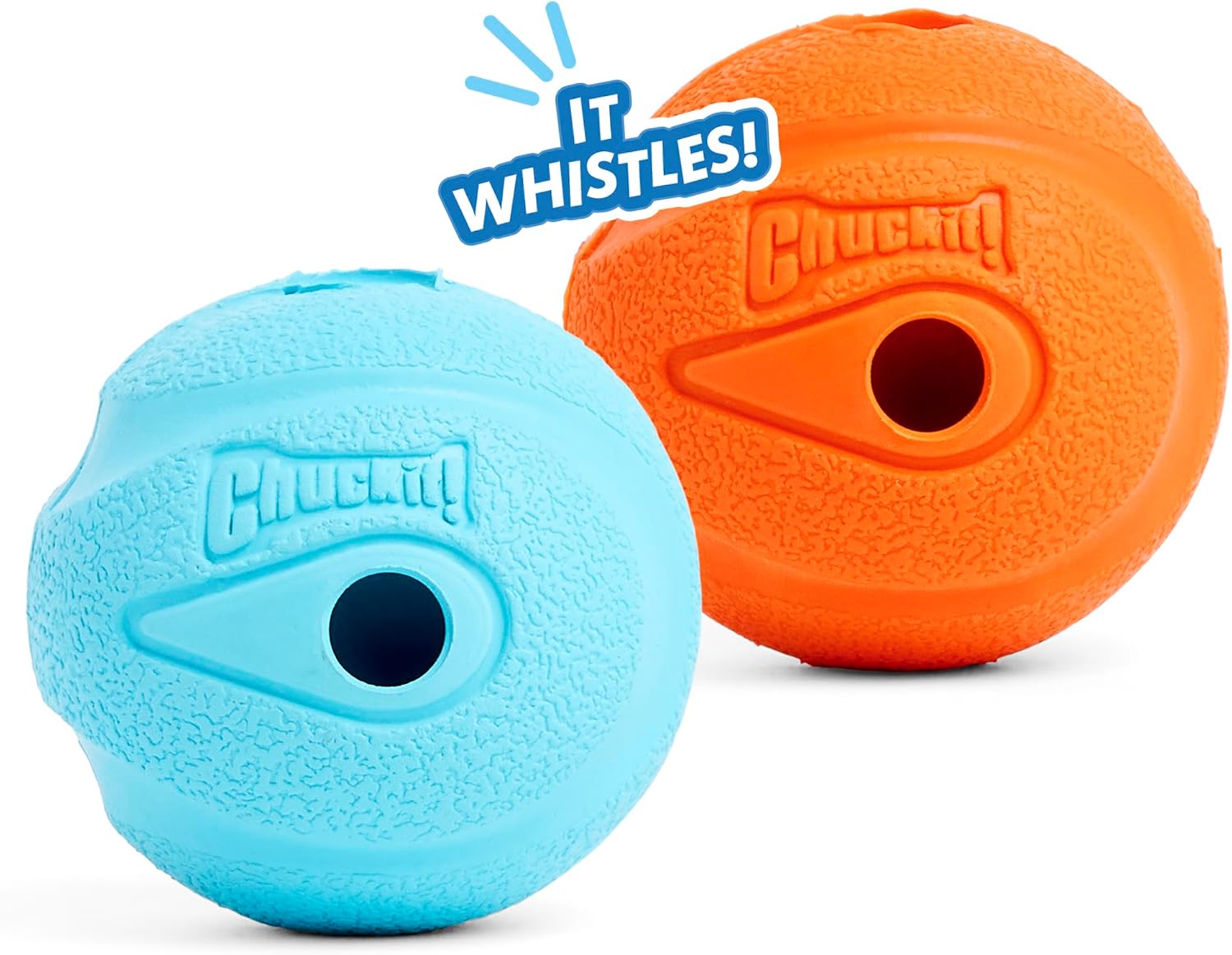 Chuckit! The Whistler Ball Dog Toy, Small (2 Inch Diameter) for Dogs 0-20 lbs, Pack of 2