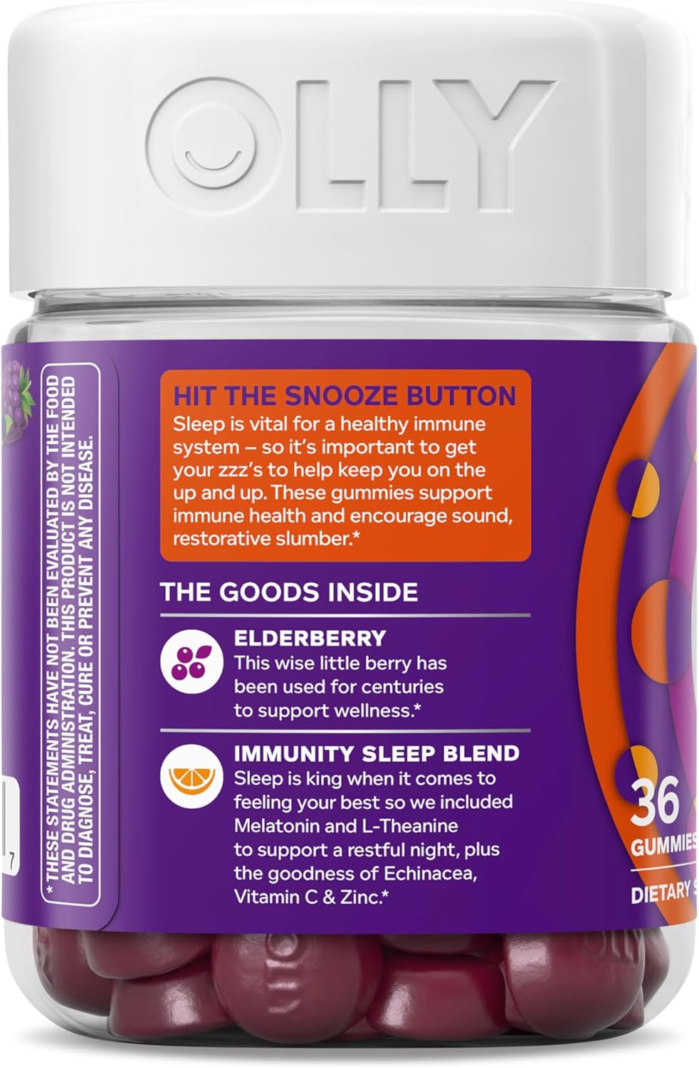 OLLY Immunity Sleep + Elderberry Gummies, Immune & Sleep Support*- 36 Count