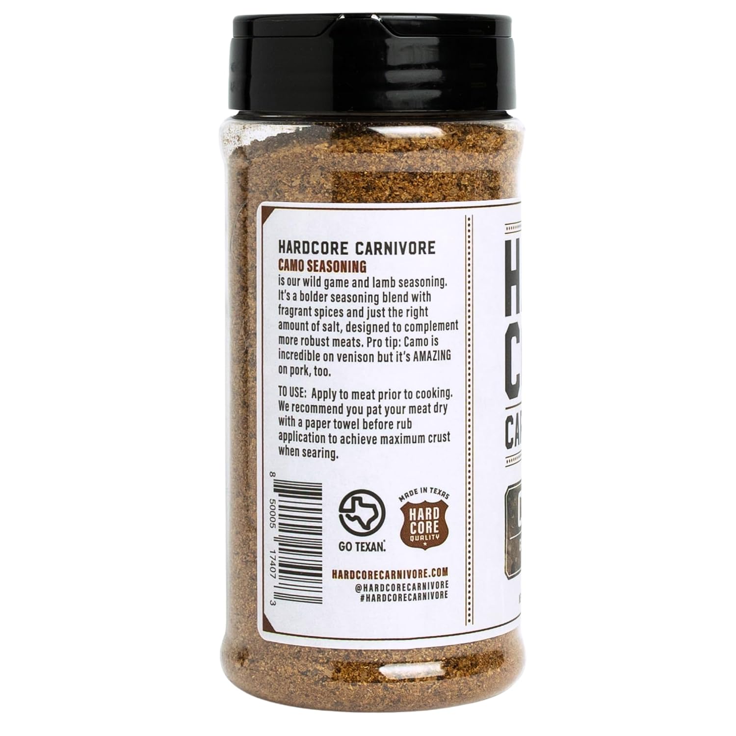 Hardcore Carnivore Black | All-Purpose Beef Seasoning Rub, 13oz Shaker