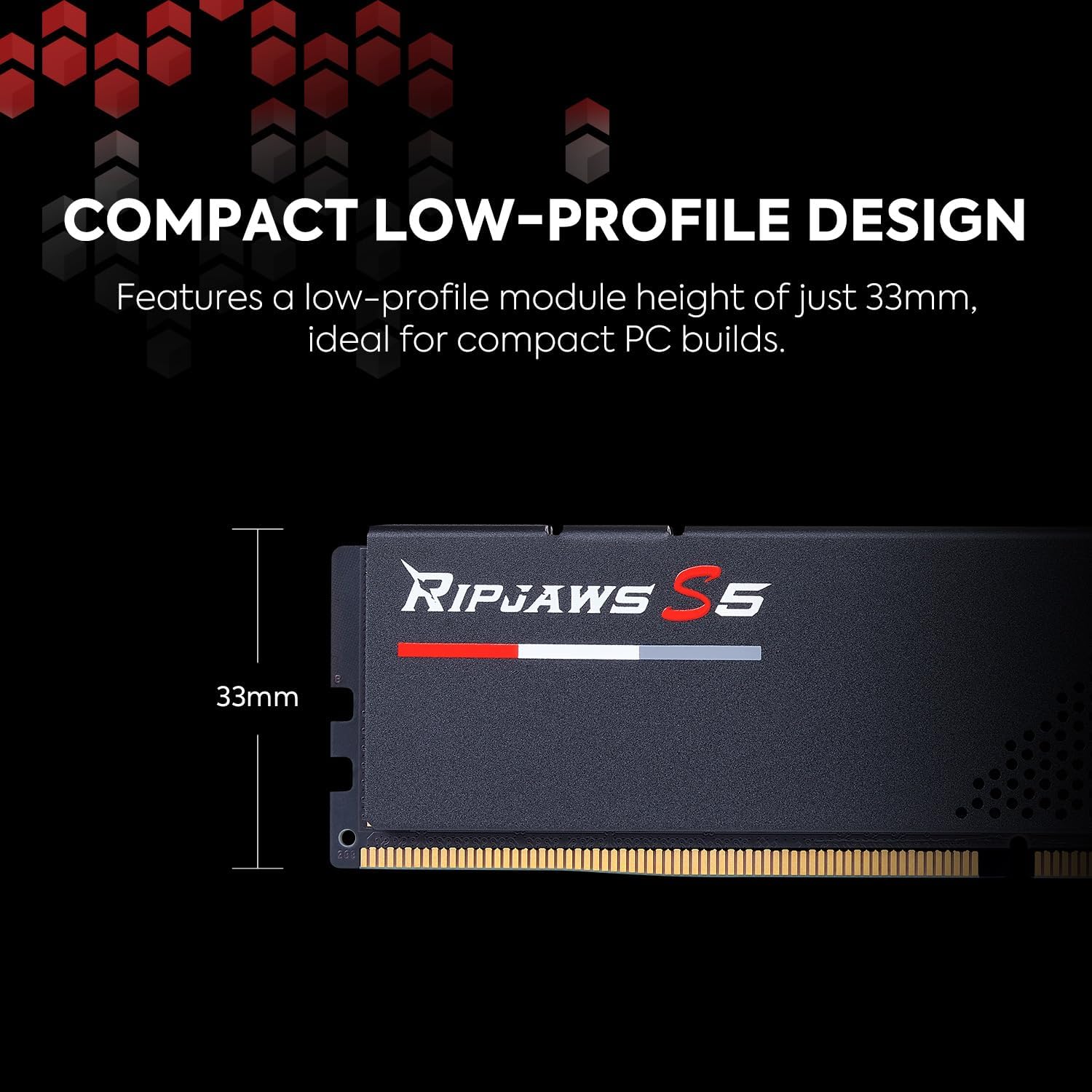 G.SKILL Ripjaws S5 Series DDR5 RAM (Intel XMP 3.0) 128GB (2x64GB) 6000MT/s CL34-44-44-96 1.35V Desktop Computer Memory U-DIMM - Matte Black