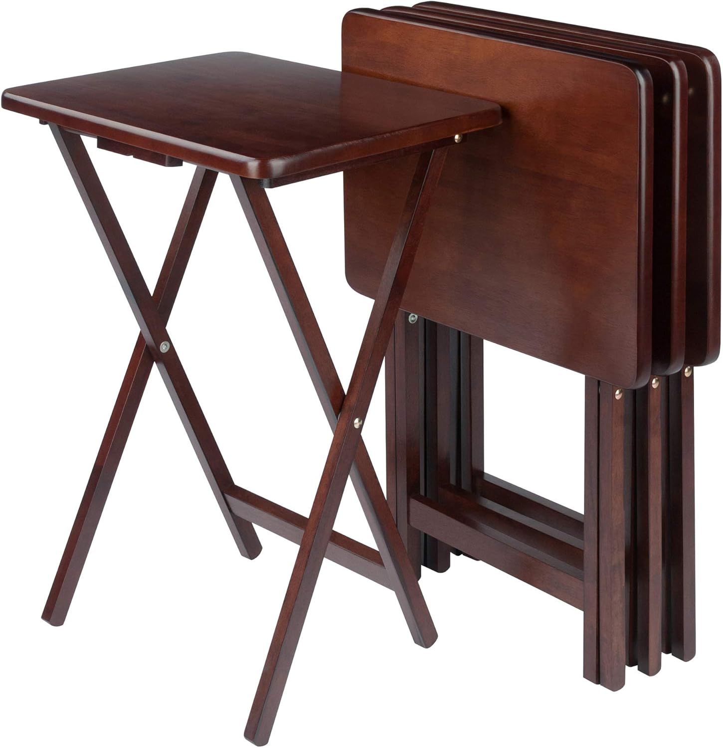 Winsome Alex Set of 2 Foldable Snack Tables, Natural, 26"