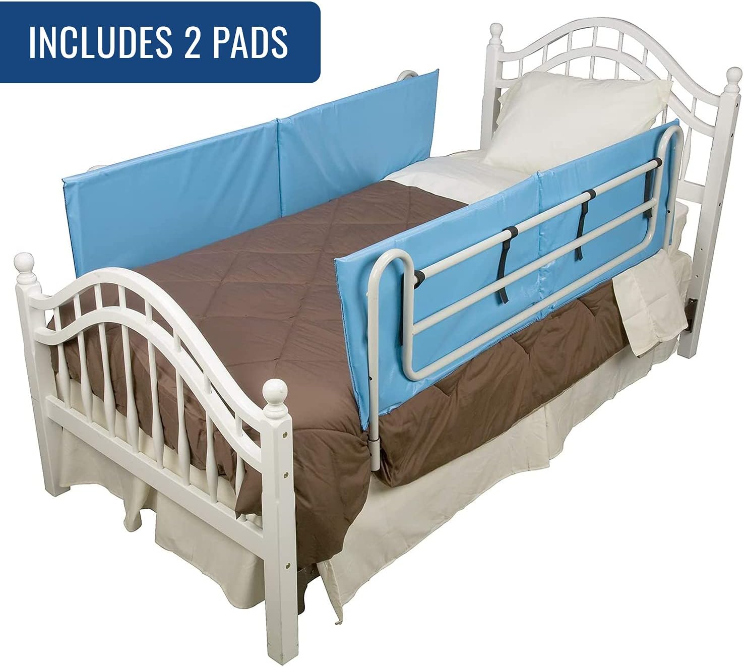 DMI Bed Rail Cover, Bed Rail Padding and Bed Bumper Pad for Elderly, Disabled or Handicapped, Rails Not included, Padded Cover Only, Blue