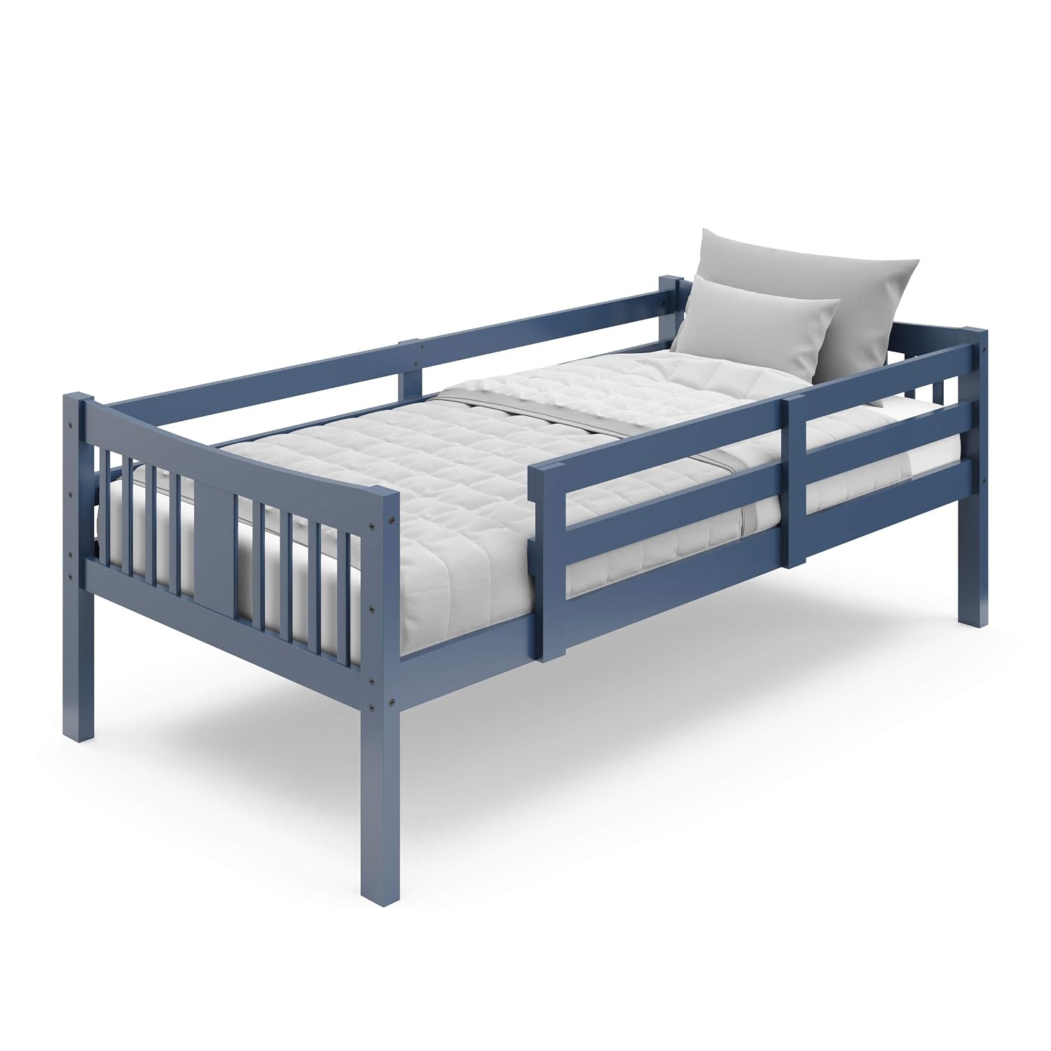 Storkcraft Caribou Twin-Over-Twin Bunk Bed, Navy | GREENGUARD Gold Certified, Wood Twin Bunk Beds for Kids Bedroom, Converts to 2 Individual Twin Beds, No Box Spring Required