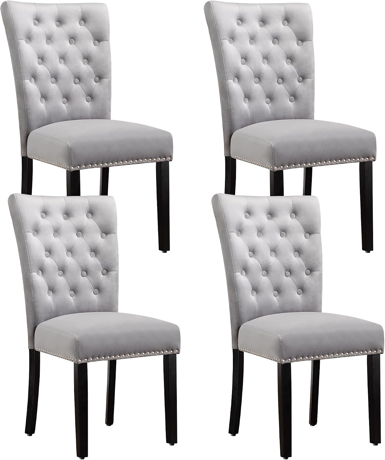 adochr Velvet Dining Chairs Set of 2, Parsons Kitchen Chair, Blue
