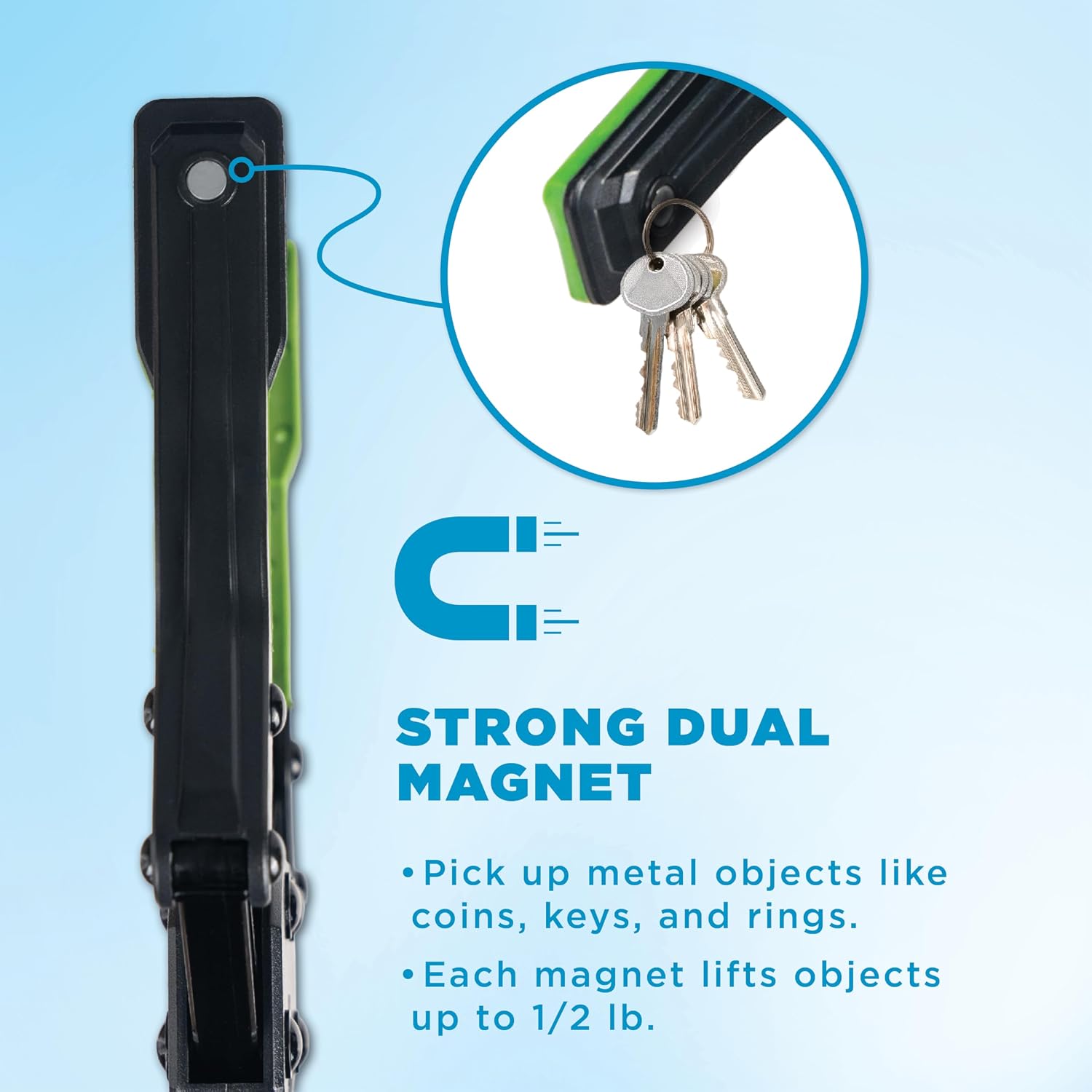 Folding Grabber Reacher Tool, 36-Inch, Green Gripper, Magnetic Tip | Heavy-Duty Trash Picker Upper & Post-Surgery Recovery Aid, Arthritis-Friendly Trigger Grip, 360-Degree Rotating Locking Head