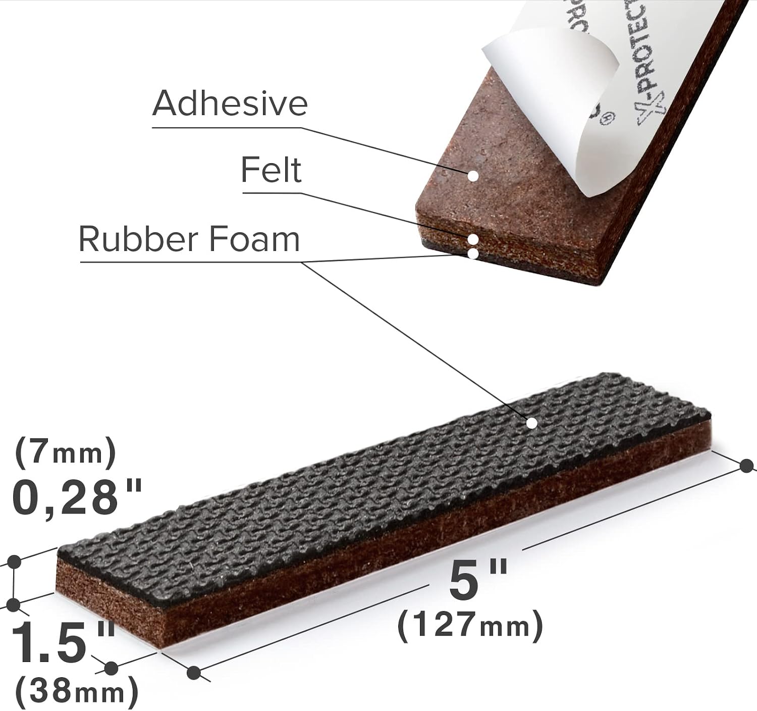 X-PROTECTOR Non Slip Furniture Pads – 12 Premium Furniture Grippers 3"! | Best SelfAdhesive Rubber Feet Furniture Feet – Ideal Non Skid Furniture Pad Floor Protectors – Keep Furniture in Place!