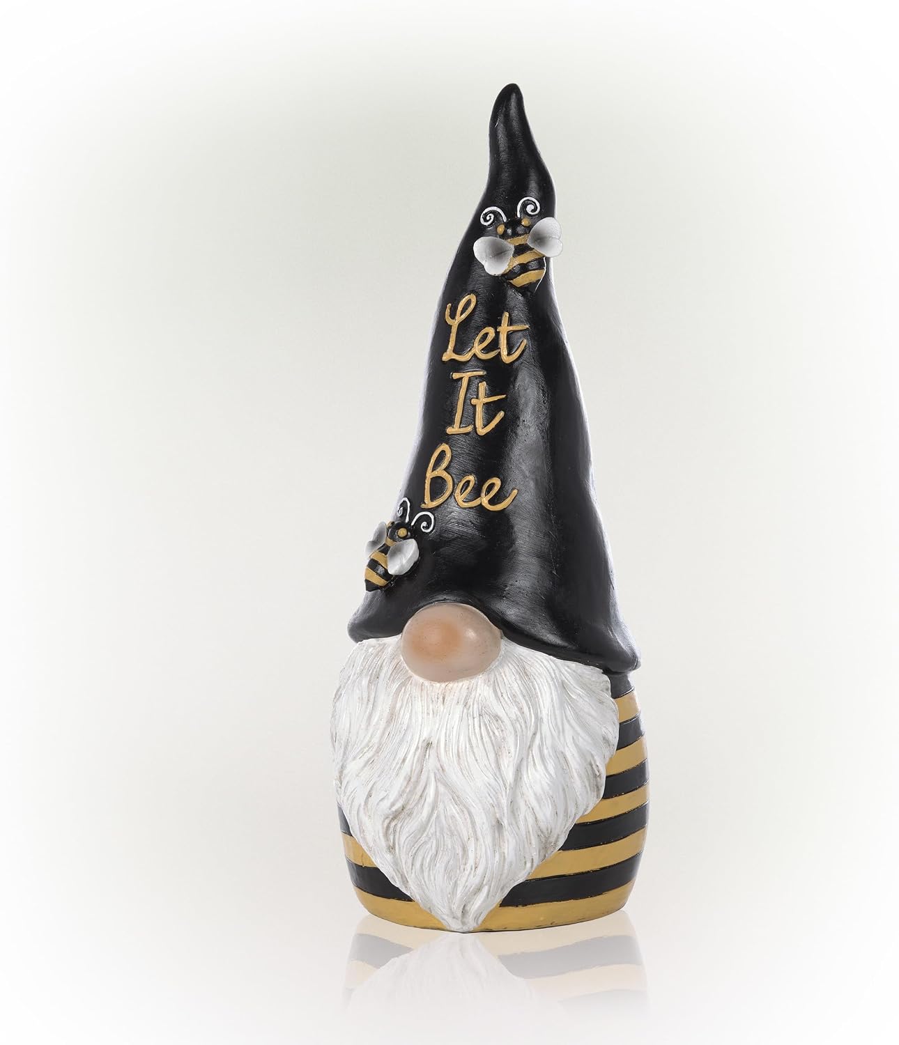 Alpine Corporation 12" Tall Traditional Outdoor Garden Gnome Yard Statue Decoration