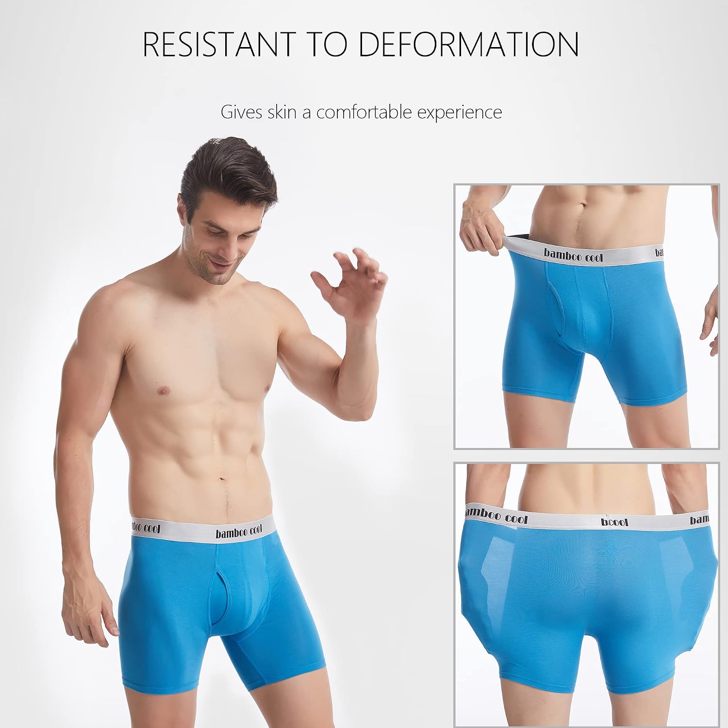 BAMBOO COOL Men's Boxer Briefs Ultra Breathable Underwear Multipack