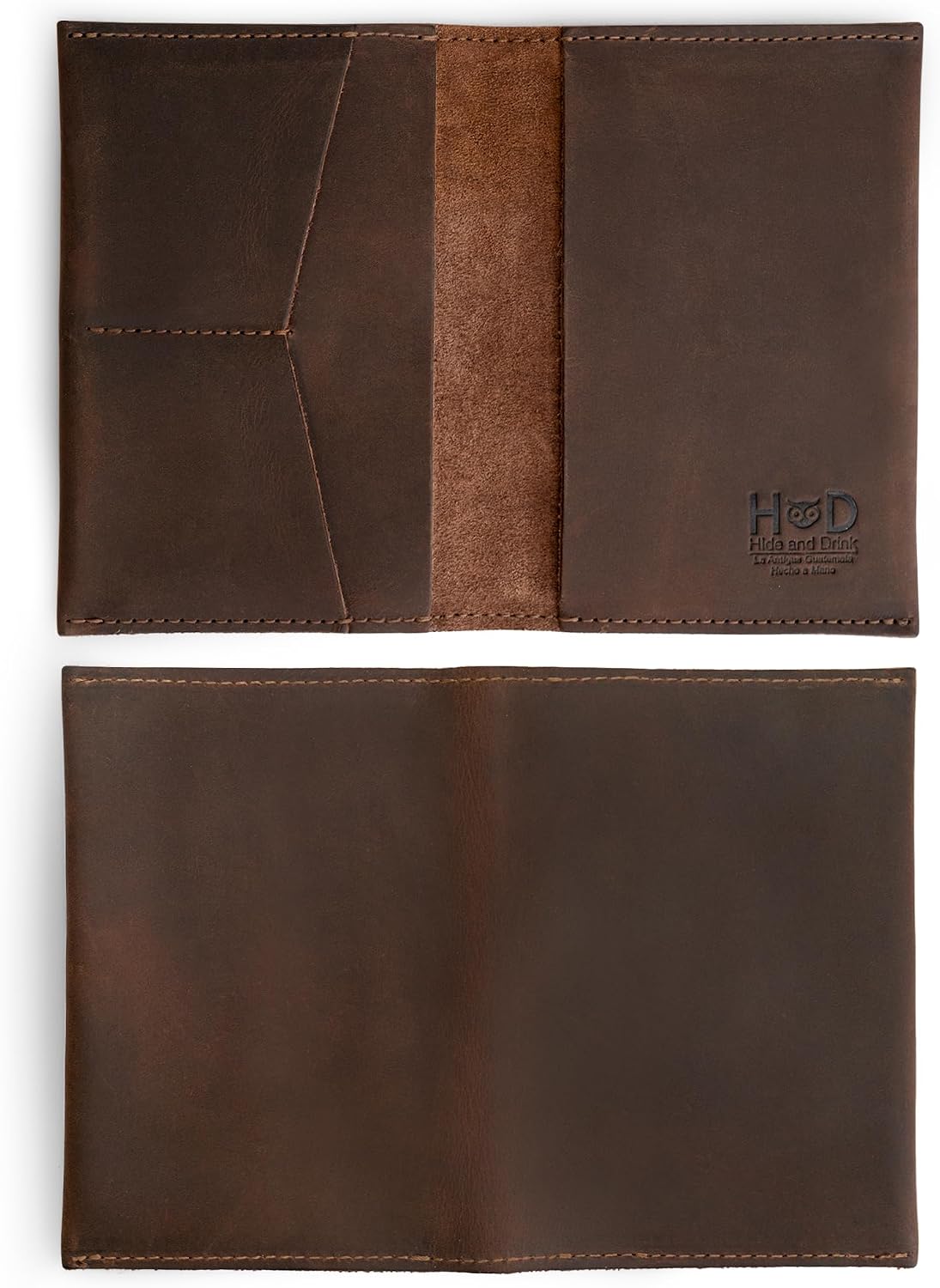 Hide & Drink, Passport and Card Organizer, Holds Up to 6 Cards Plus Folded Bills, Travel Essentials Sleeve Case, Full Grain Leather, Handmade