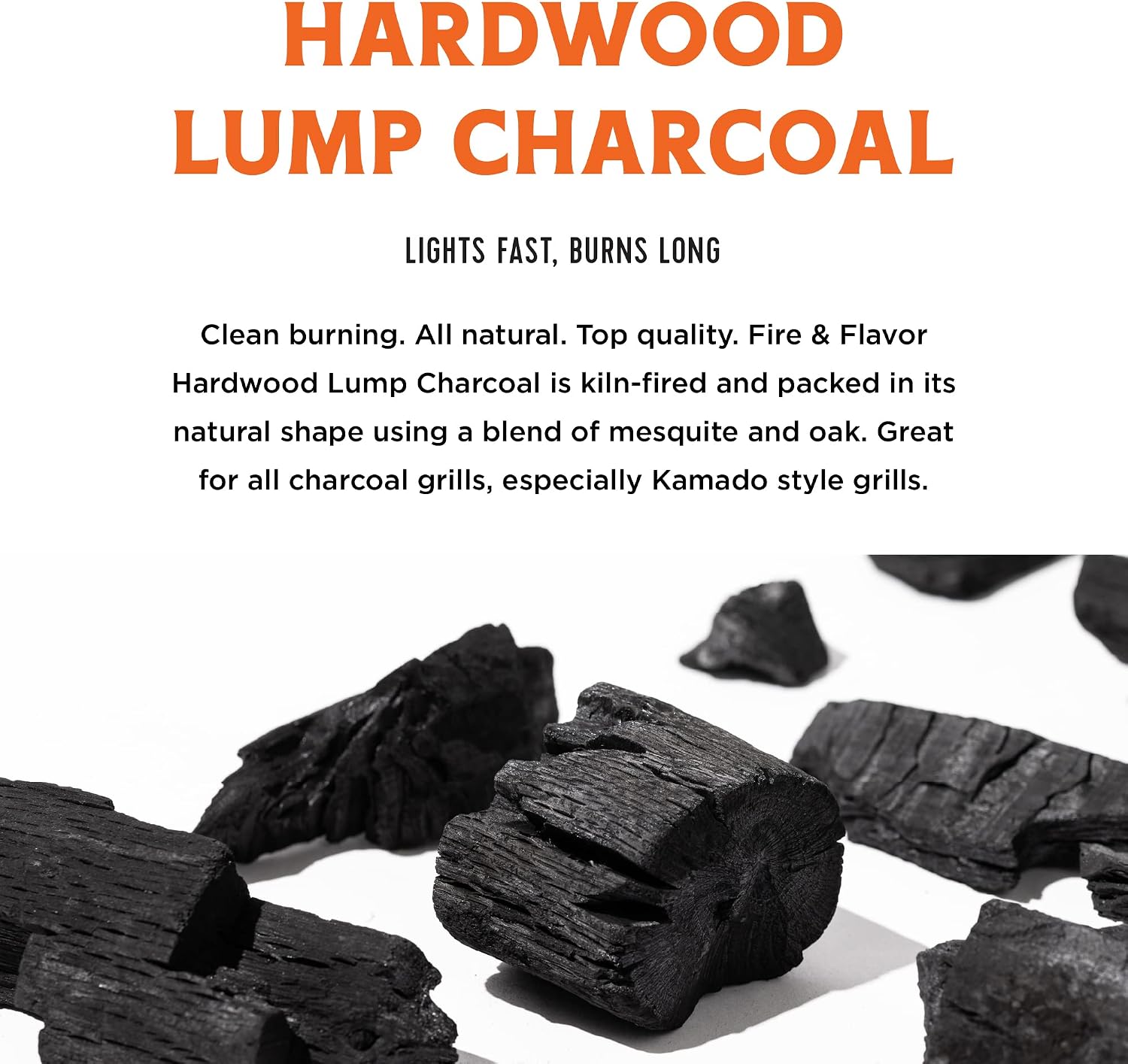 Fire & Flavor Premium All Natural Hardwood Lump Charcoal