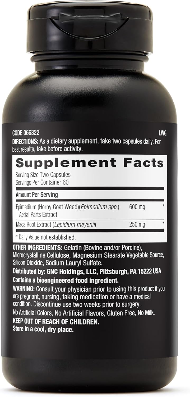 GNC Men's Horny Goat Weed, Supports Sexual Health, 120 Capsules