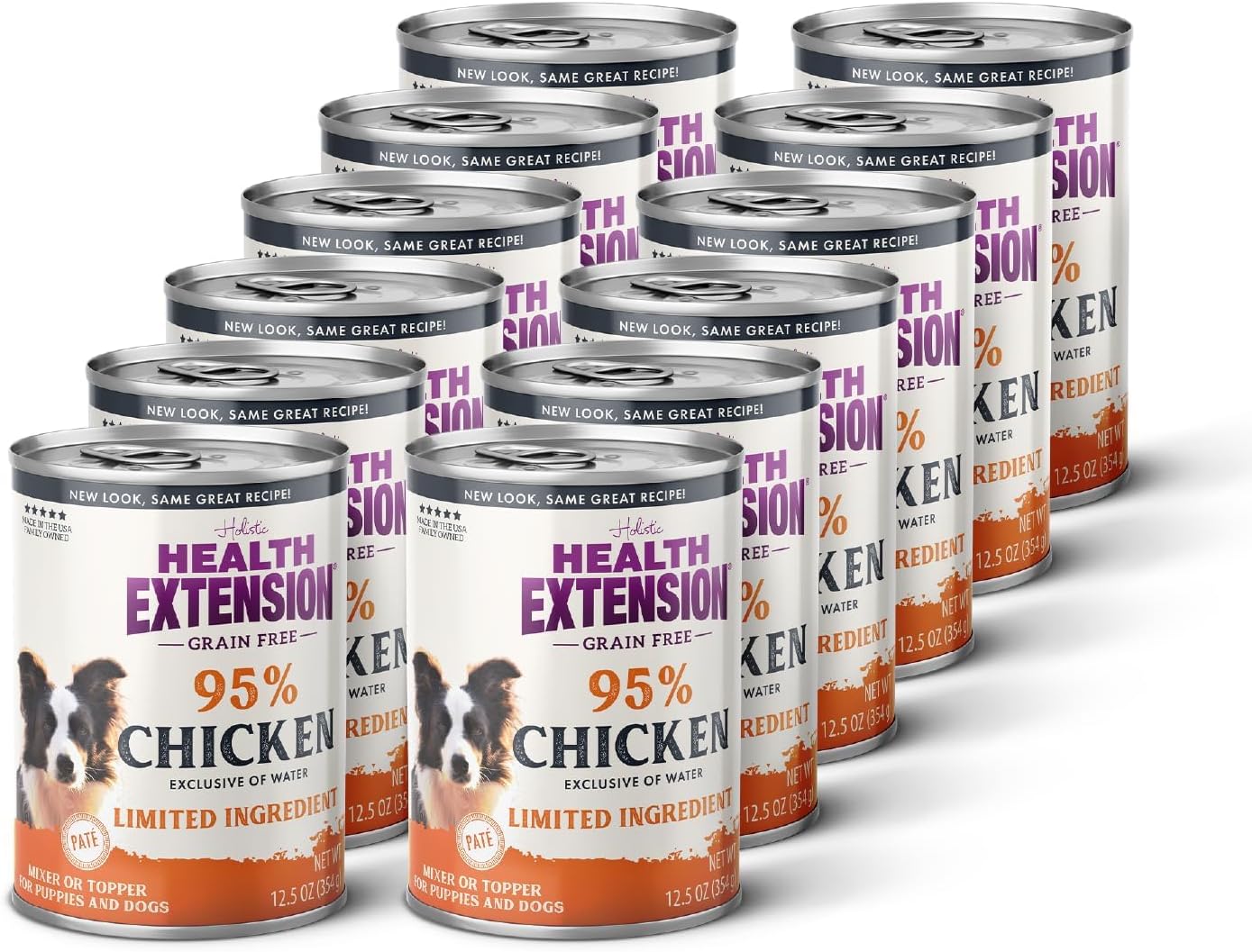 Health Extension 95% Beef Grain-Free Wet Dog Food, High Protein Recipe, Limited Ingredients, Picky Eaters, Ideal for Sensitive Stomachs 5.5 oz (Case of 24)