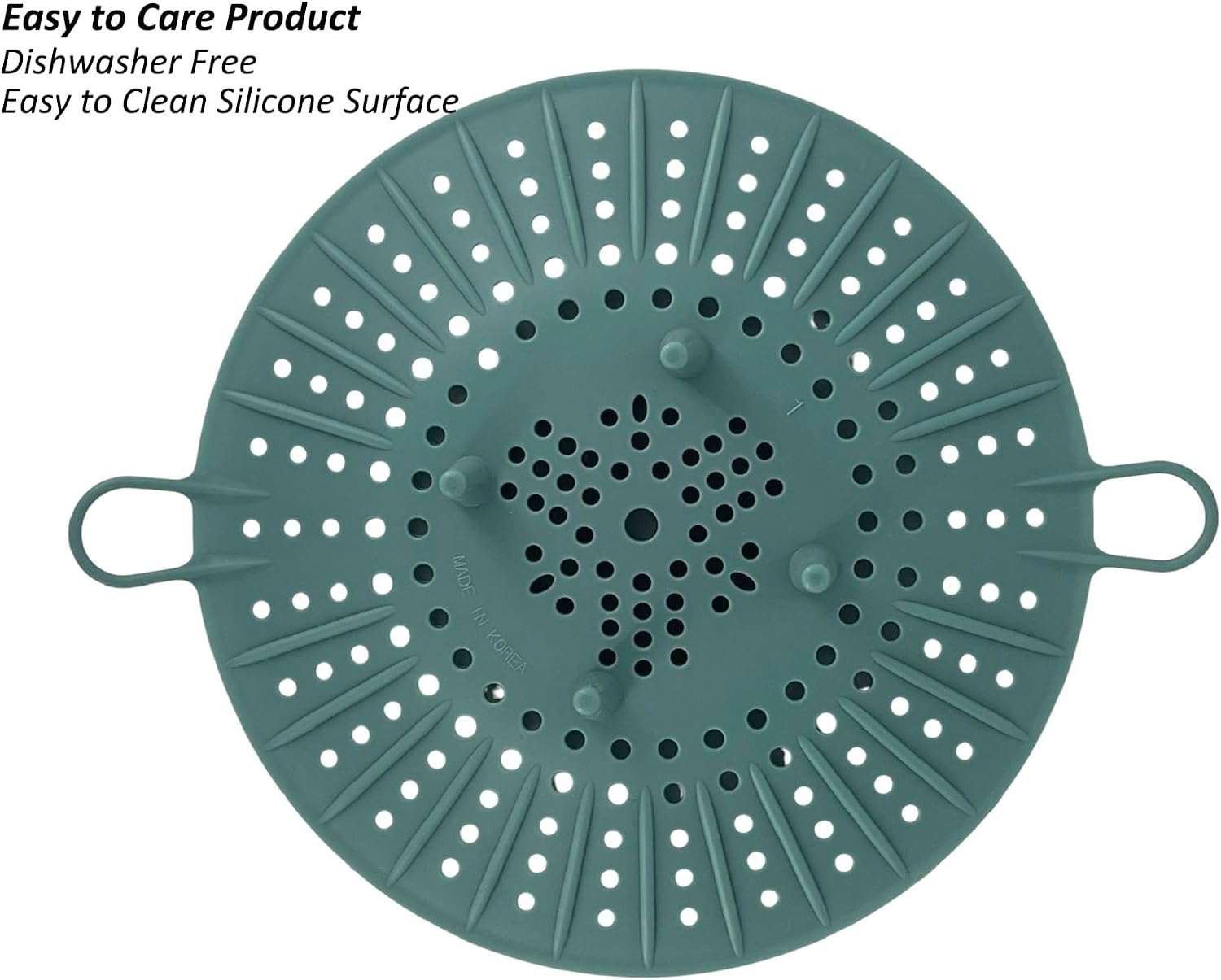 Korean Made Silicone Steamer Basket 10' Size, Silicone Steamer Insert for Pot Flexible Design (Gray) Stocking Stuffer