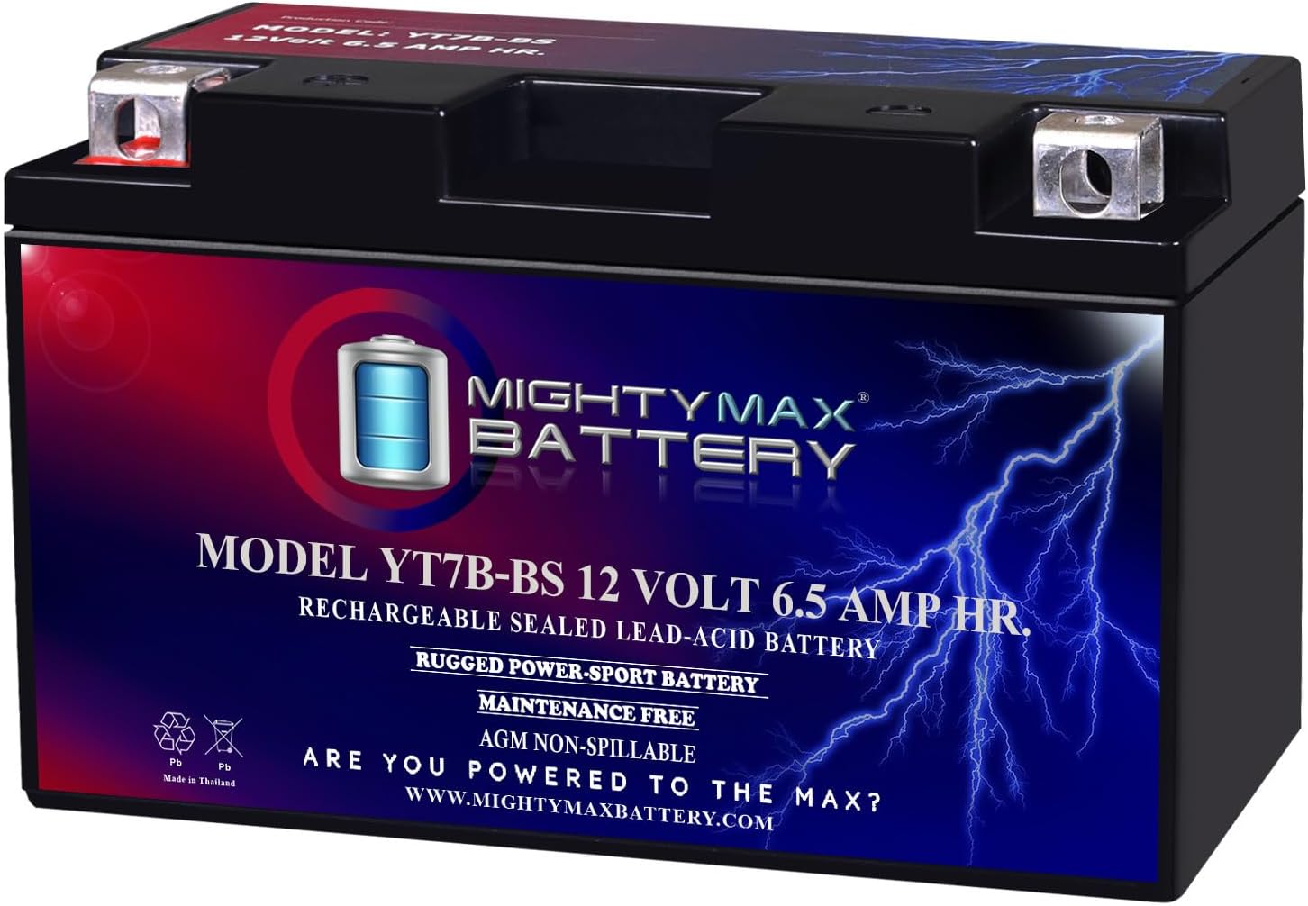 Mighty Max Battery YTZ12S -12 Volt 11 AH, 210 CCA, Rechargeable Maintenance Free SLA AGM Motorcycle Battery