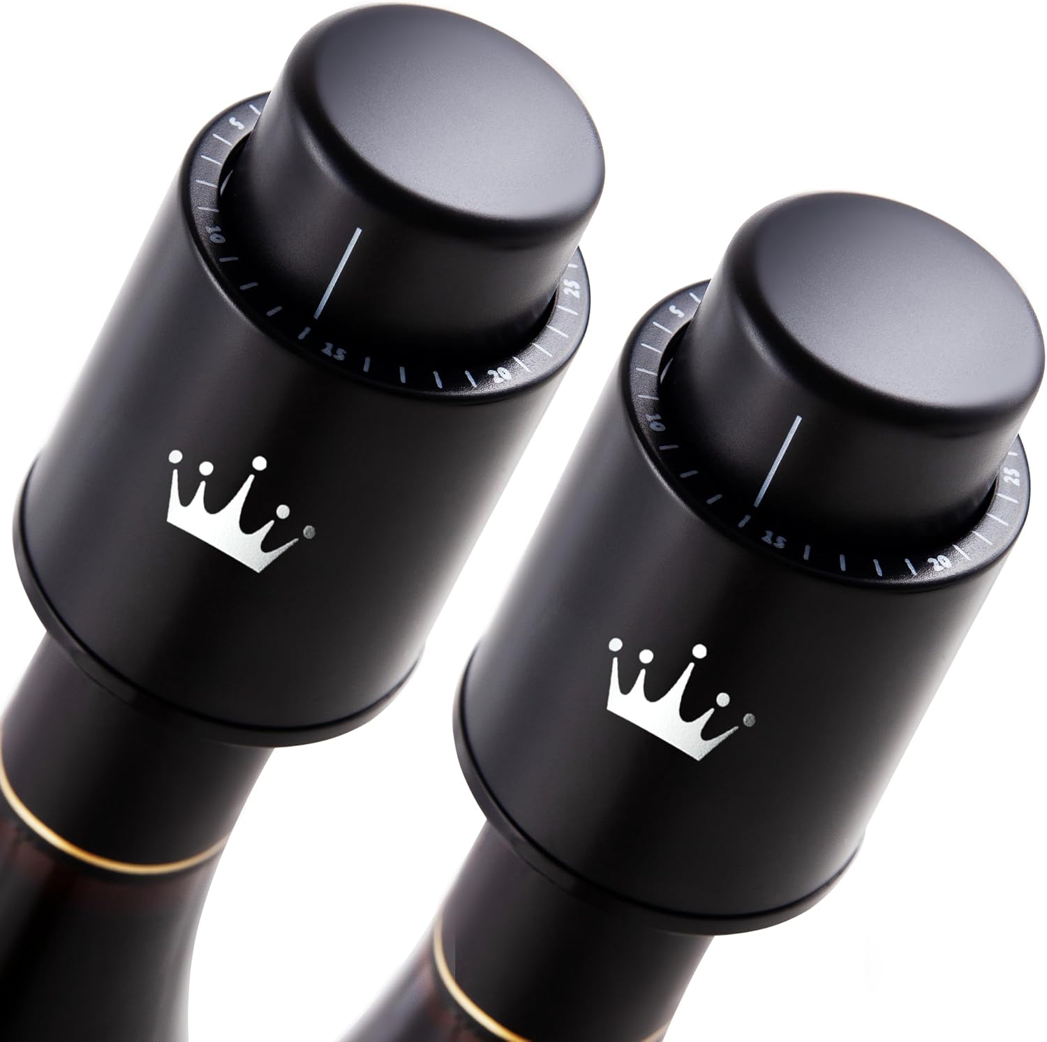 VINABON Vacuum Wine Stopper Set [Pack of 2] - Updated 2026 Preserves Freshness and Flavor for 15 Days. Improved One Pump Button Design