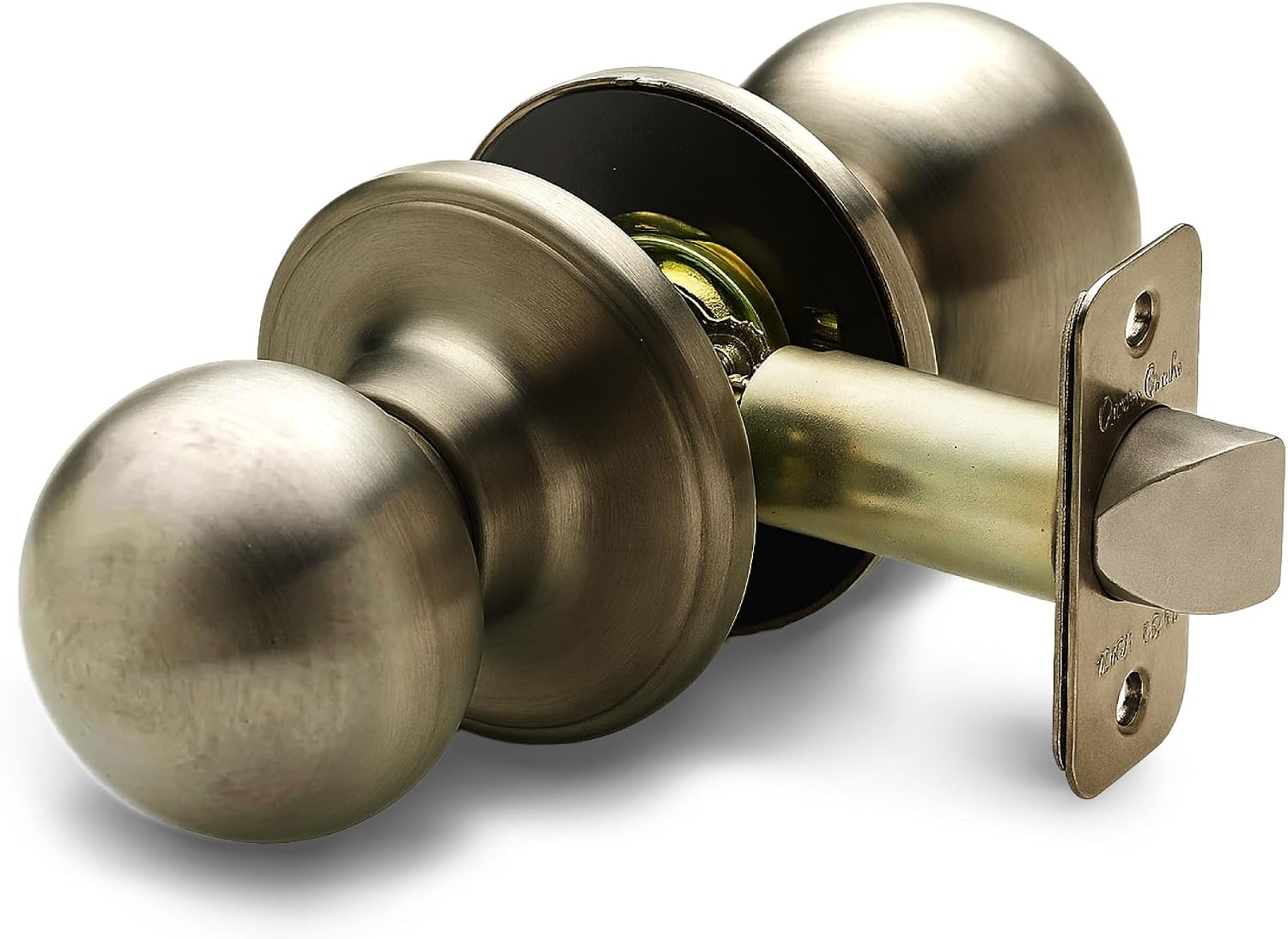 Copper Creek Privacy Interior Door Knob – ANSI Grade-3 Certified, Modern Heavy Duty Handle, Easy Install and Reversible for Bedroom, Bathroom & Closets – Satin Stainless (1 Pack)