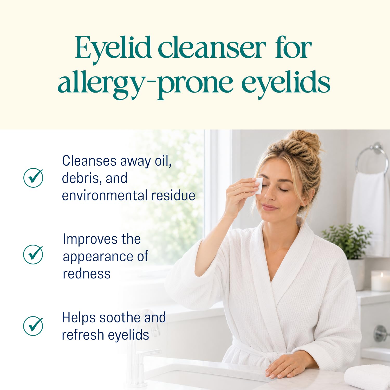 OCuSOFT Lid Scrub Allergy Eyelid Cleanser, Pre-Moistened Pads, 30 Count | Designed for eyelids exposed to environmental irritants like pollen, dust