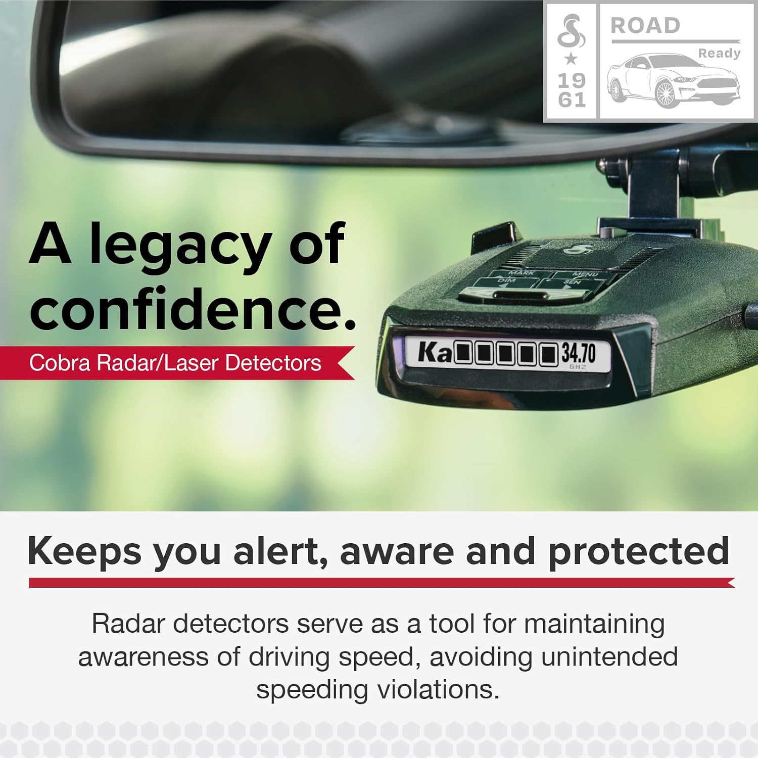 Cobra RAD 480i Laser Radar Detector, Long Range Detection, Bluetooth, Black