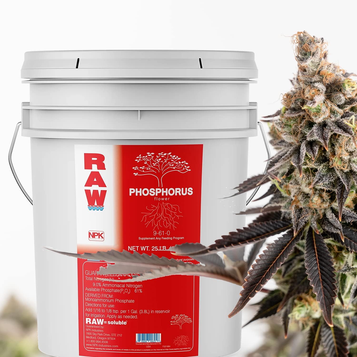 RAW Phosphorus Fertilizer - Water Soluble, High Phosphorus for Plants, 10lb | Energy for Fruit and Flower - Ideal Hydroponic Phosporus Fertilizer for Indoor Plants, Gardens and Vegetables