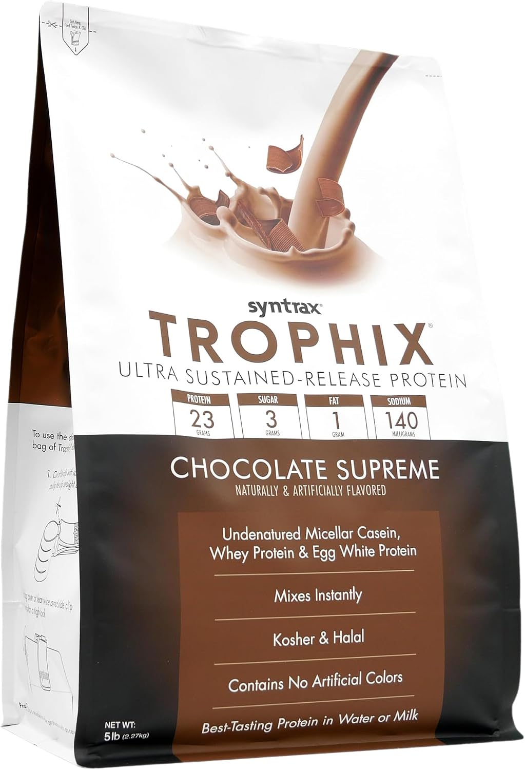 Syntrax Nutrition Trophix, Ultra Sustained-Release Protein Powder Blend, Chocolate Supreme, 5 lbs.