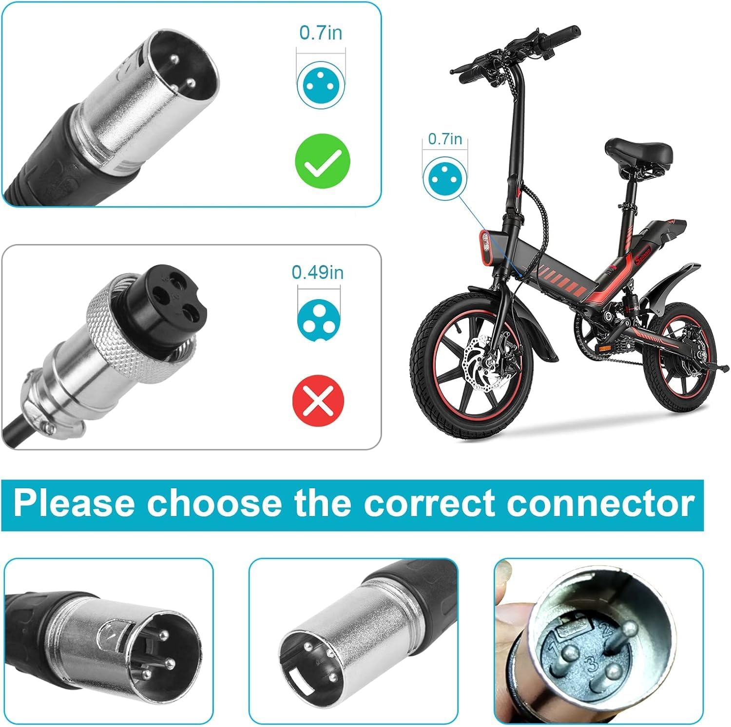 TREE.NB 60W Scooter Battery Charger for LASHOUT Electric Bike, 29.4V 2A Lithium Charger Compatible with Jazzy Power Chair,Pride Hoveround Mobility,Schwinn S300 S350 S400 S500 Ezip 400 Mountain Trailz