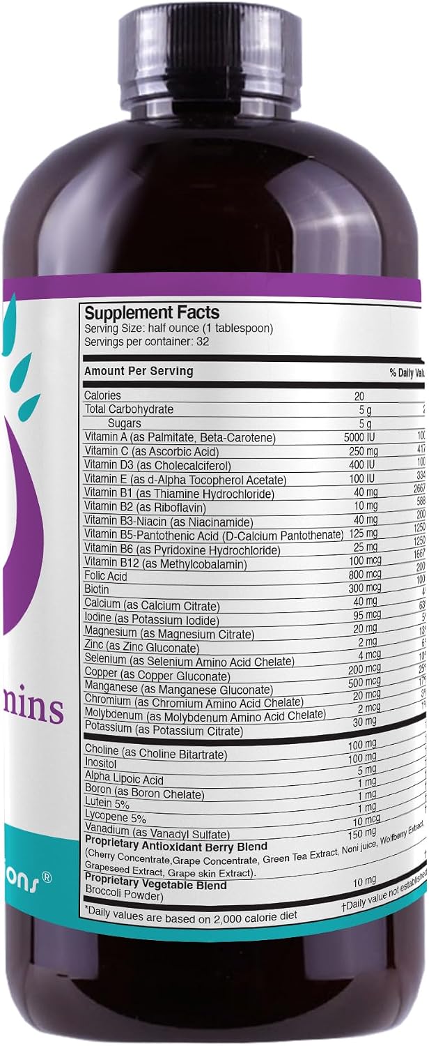 Liquid Super Multivitamin and Minerals, 16 oz | Premium Vitamins for Enhanced Absorption, Daily Supplement for Optimal Health and Wellness