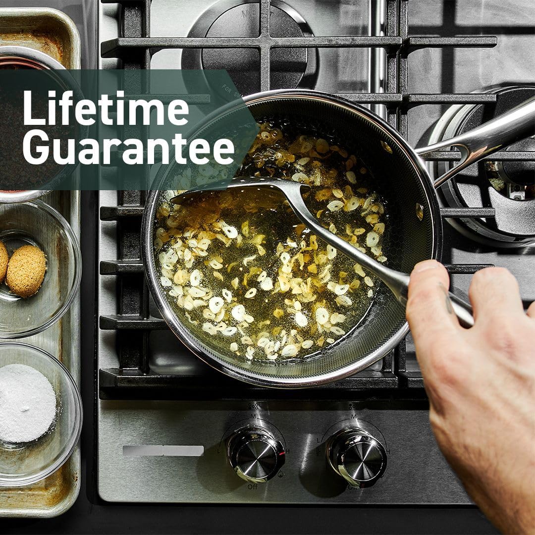 HexClad Hybrid Nonstick 6 Pc Pot Set & Trivets, 2, 3, and 8-Qt Pots & Lids | Stay-Cool Handles, Dishwasher and Oven Safe, Compatible with All Cooktops