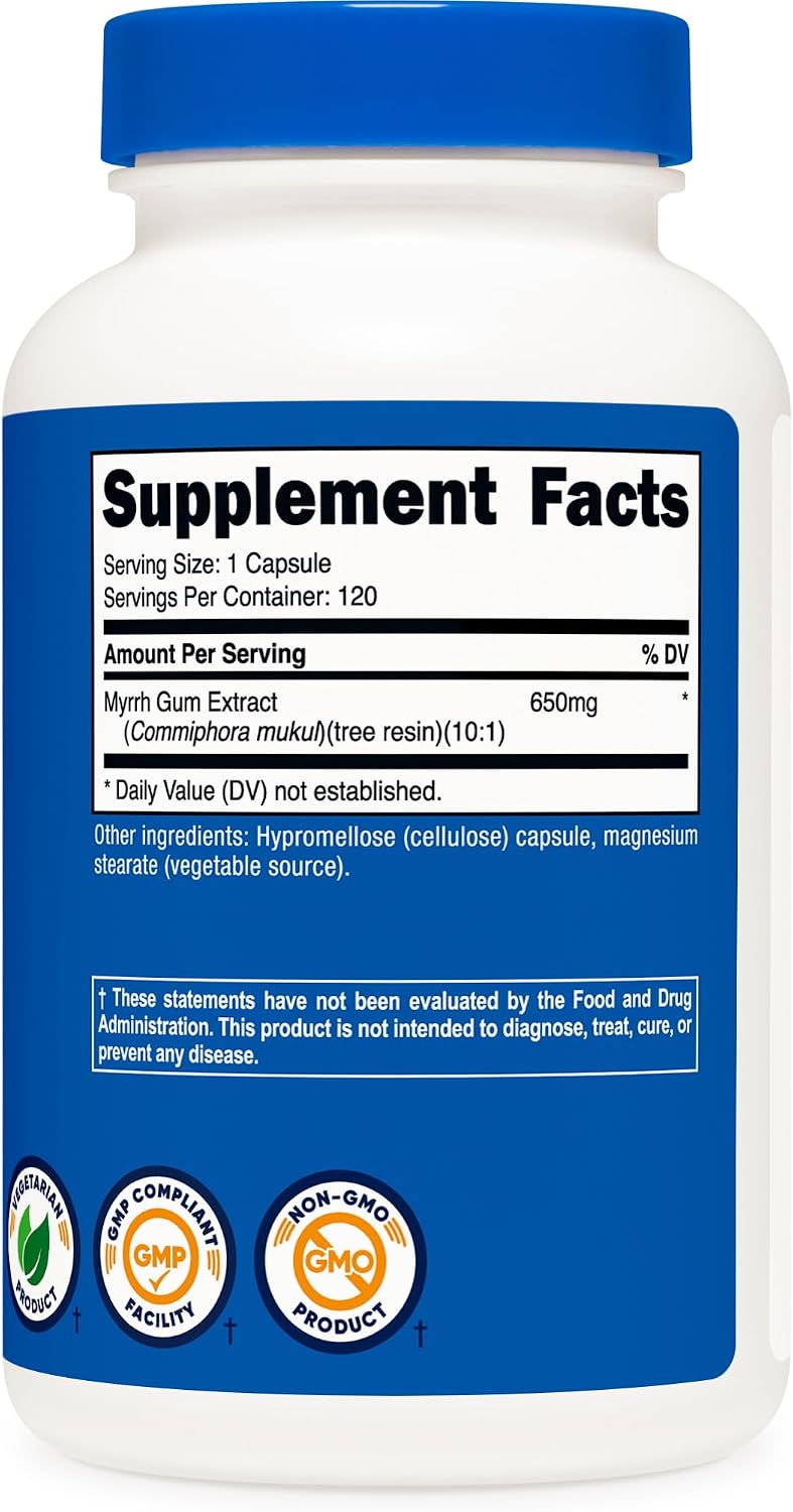 Nutricost Myrrh Extract 120 Capsules for 120 Servings Per Bottle, GMO-Free